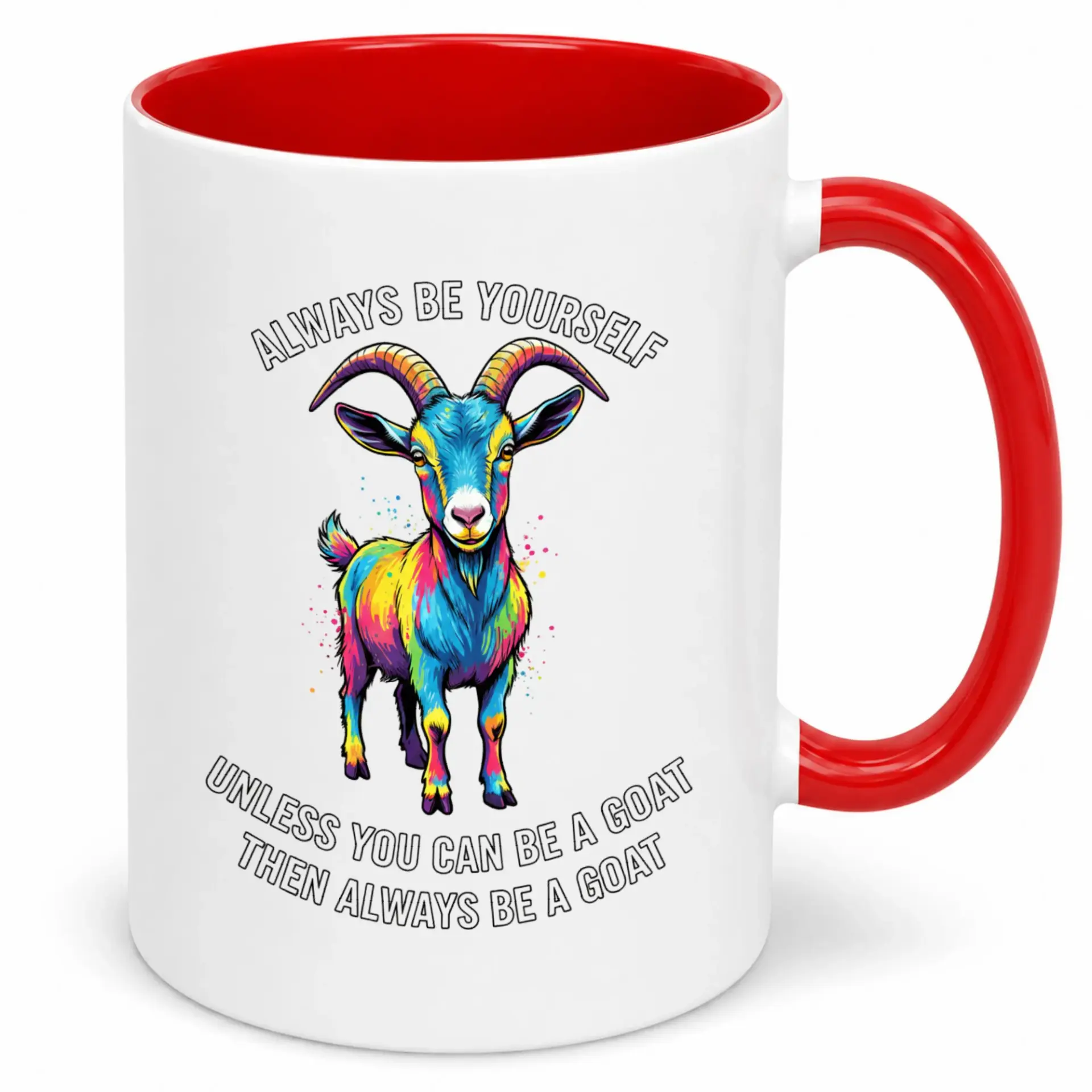 Inspirational Funny Coffee Mug with Goat Design Premium Ceramic Beverage Cup for Animal Lovers and Unique Gift Idea