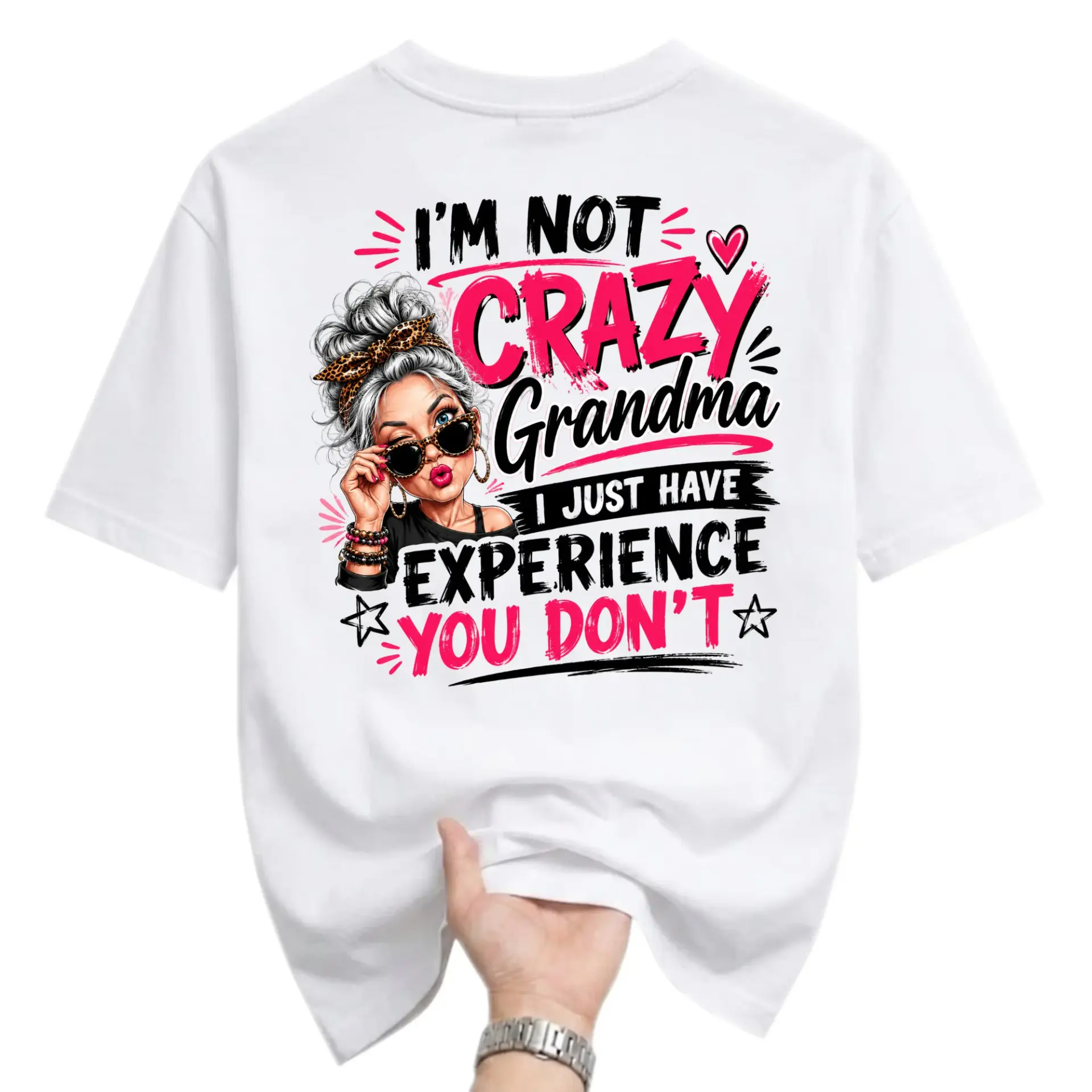 Funny Shirt I Am Not Crazy Grandma Graphic Tee Unisex Cotton Blend Casual