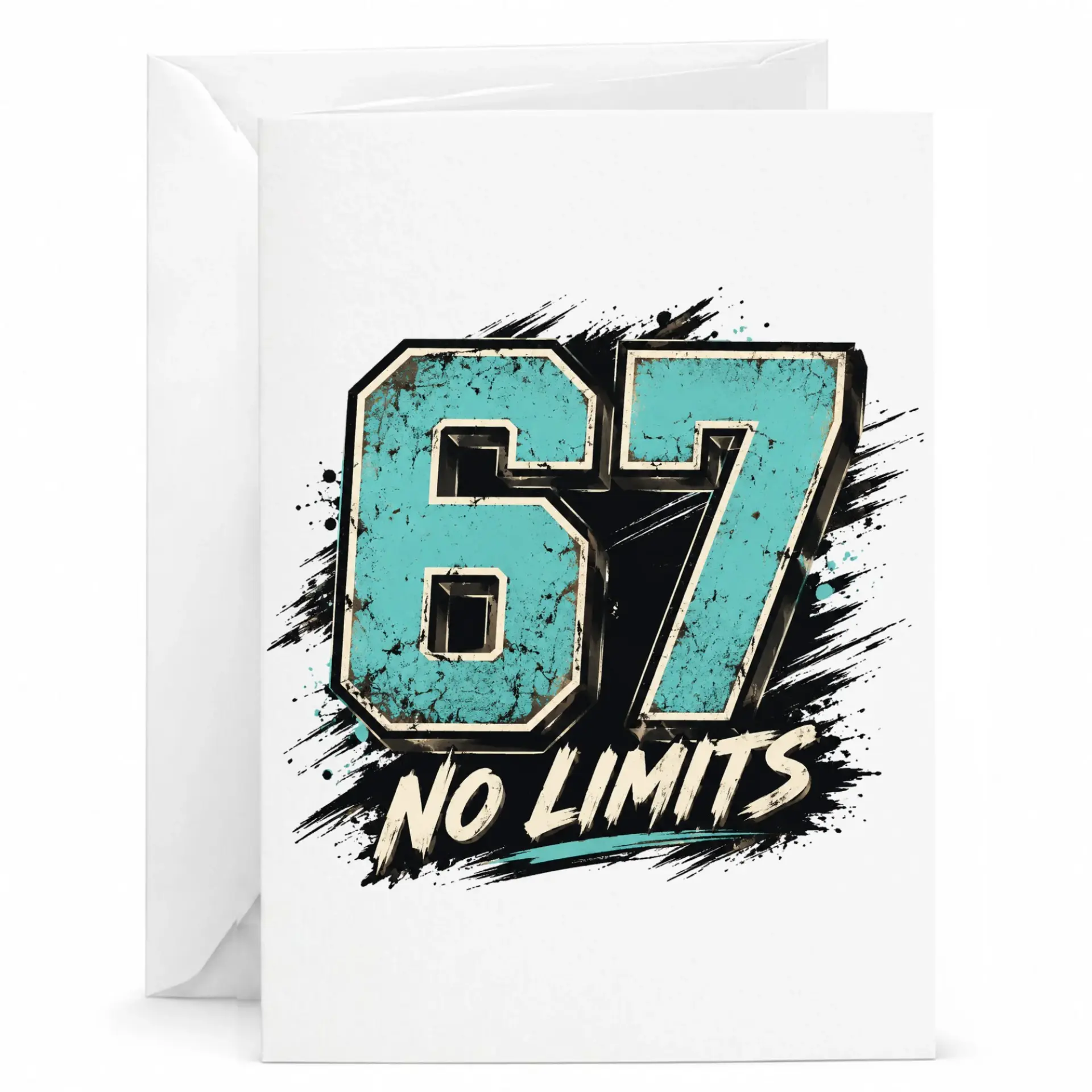 Birthday Card 67 No Limits Graphic Greeting for Milestone