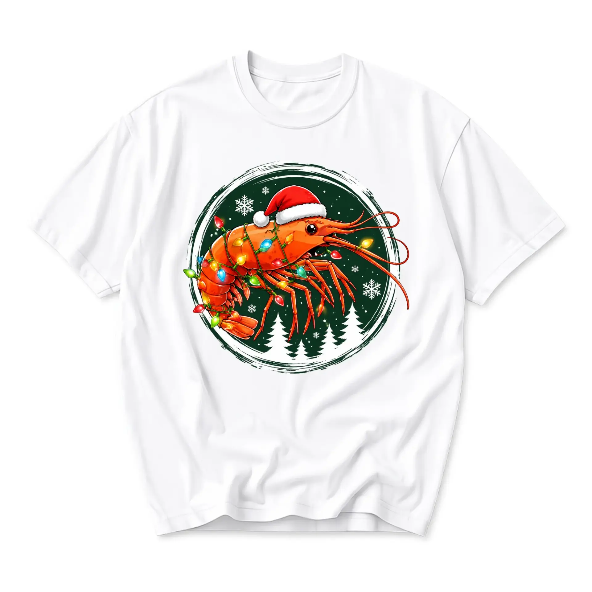 Funny Shirt Holiday Lobster Graphic Tee Unisex Crew Neck Short Sleeve Casual Cotton Blend Apparel for Seasonal Wear