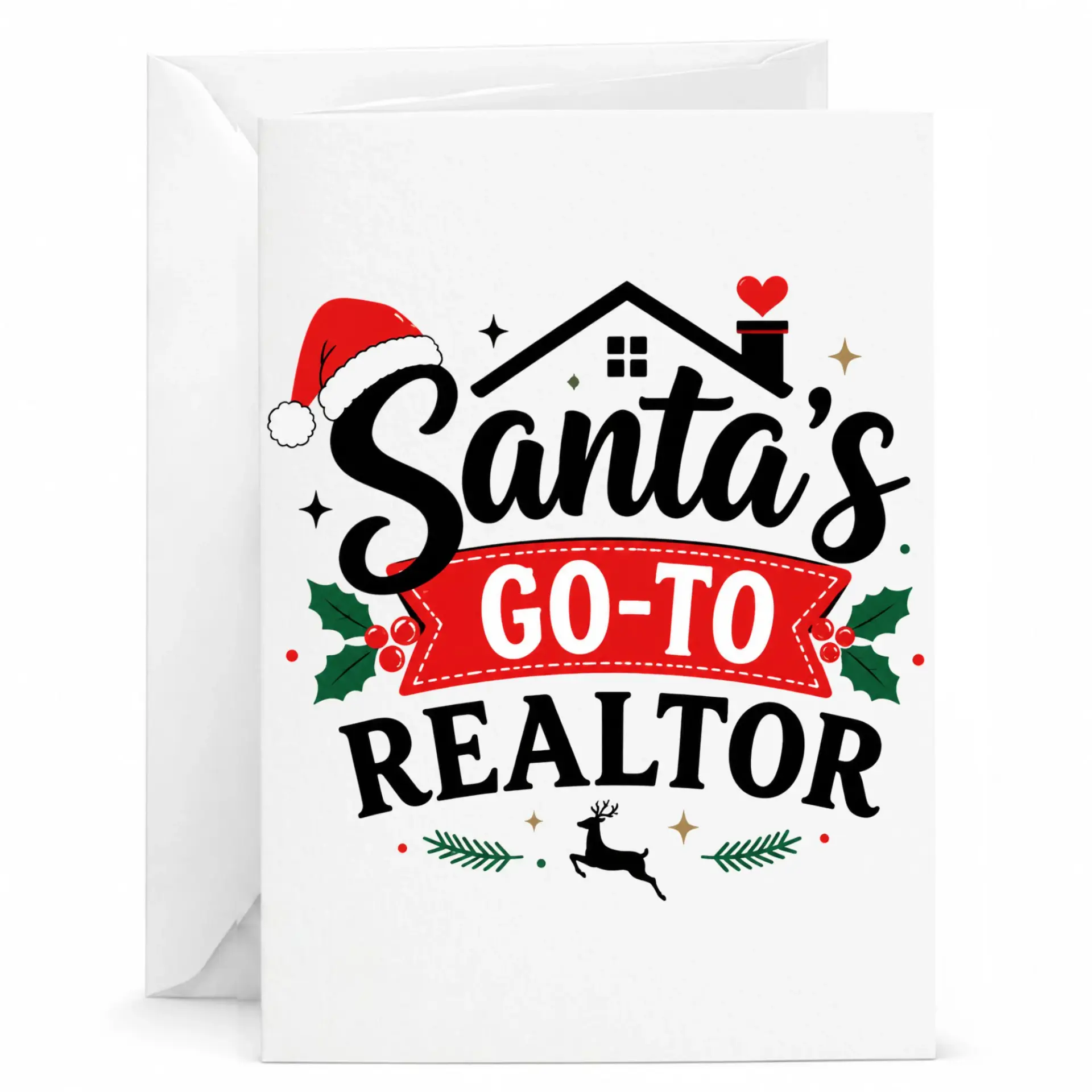 Funny Christmas Greeting Card Santa's Go-To Realtor Holiday Appreciation Note for Real Estate Professionals