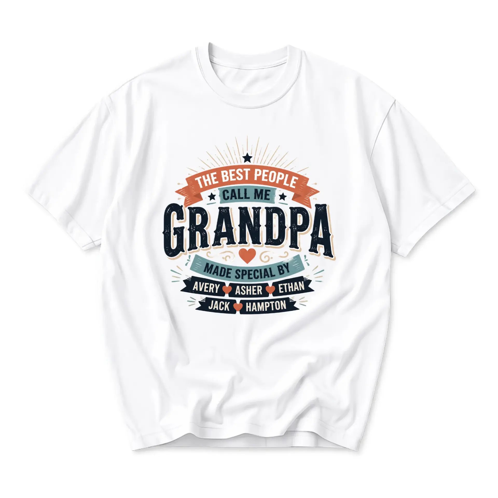 Graphic Tee the Best People Call Me Grandpa Personalized Style Unisex Crew Neck Casual Everyday Short Sleeve Shirt