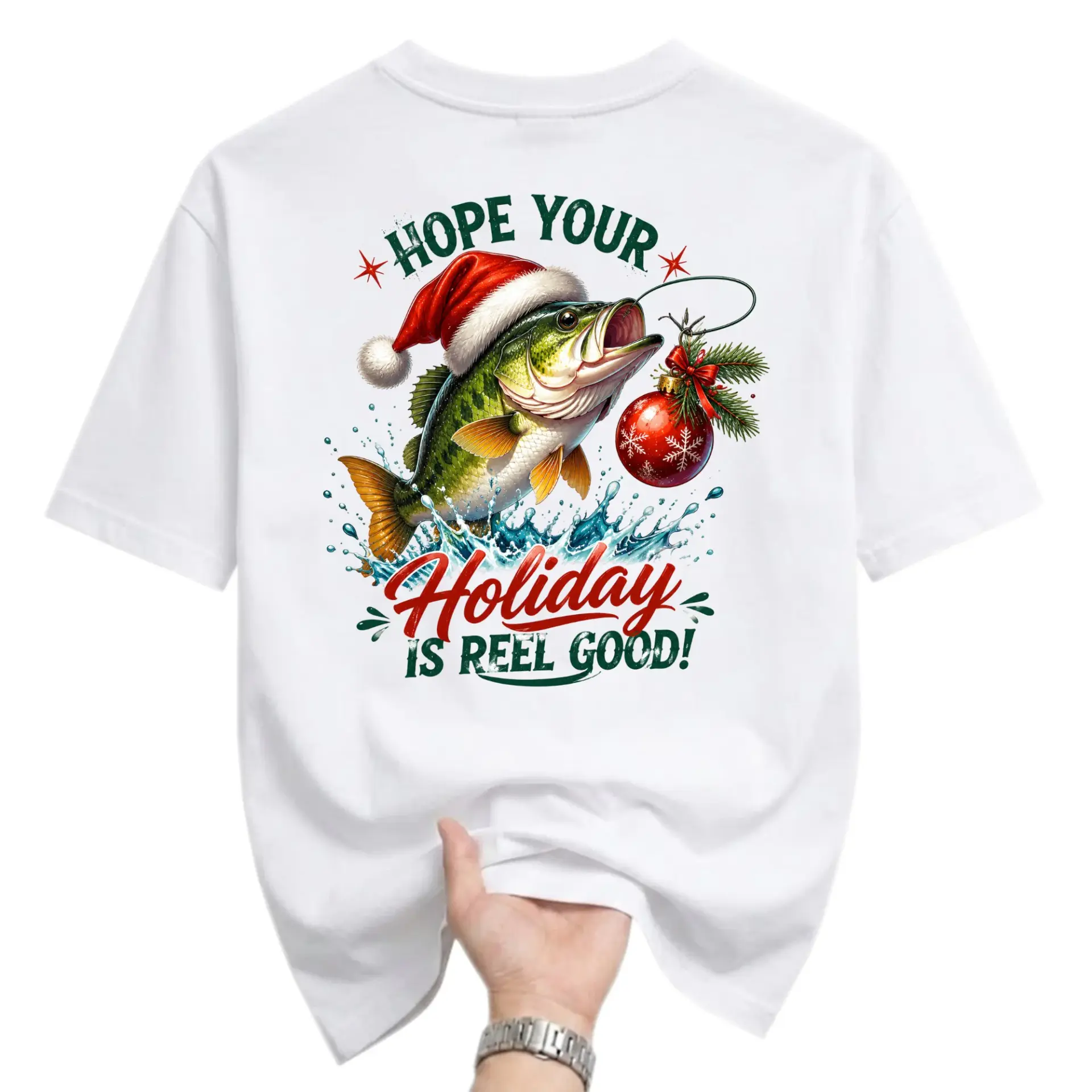 Funny Shirt Your Holiday Is Reel Good Graphic Tee Unisex Casual Apparel for Fishing Enthusiasts Christmas Season