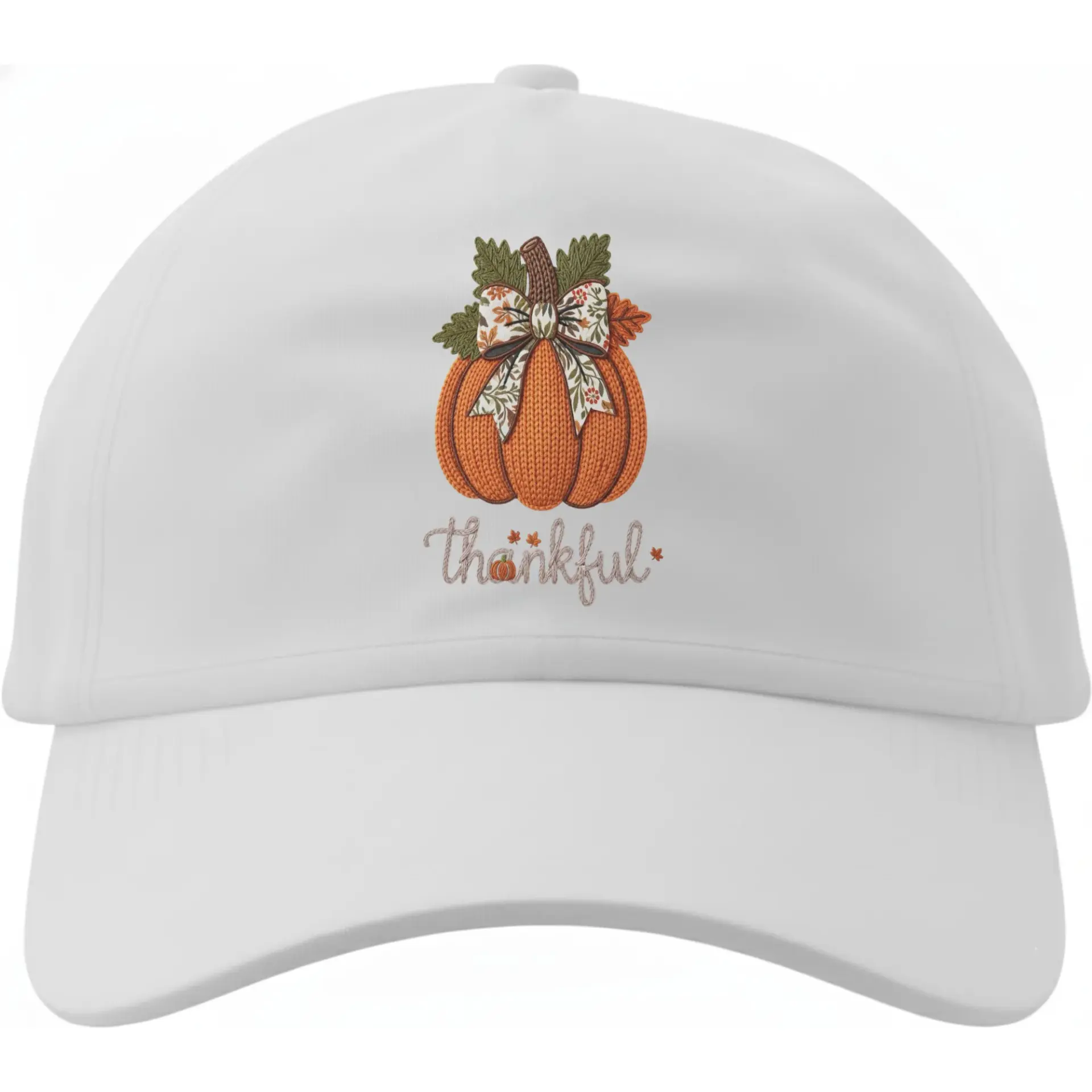 Dad Hat Baseball Cap with Pumpkin Design Autumn Harvest Thanksgiving Embroidered Cotton Adjustable Everyday Headwear