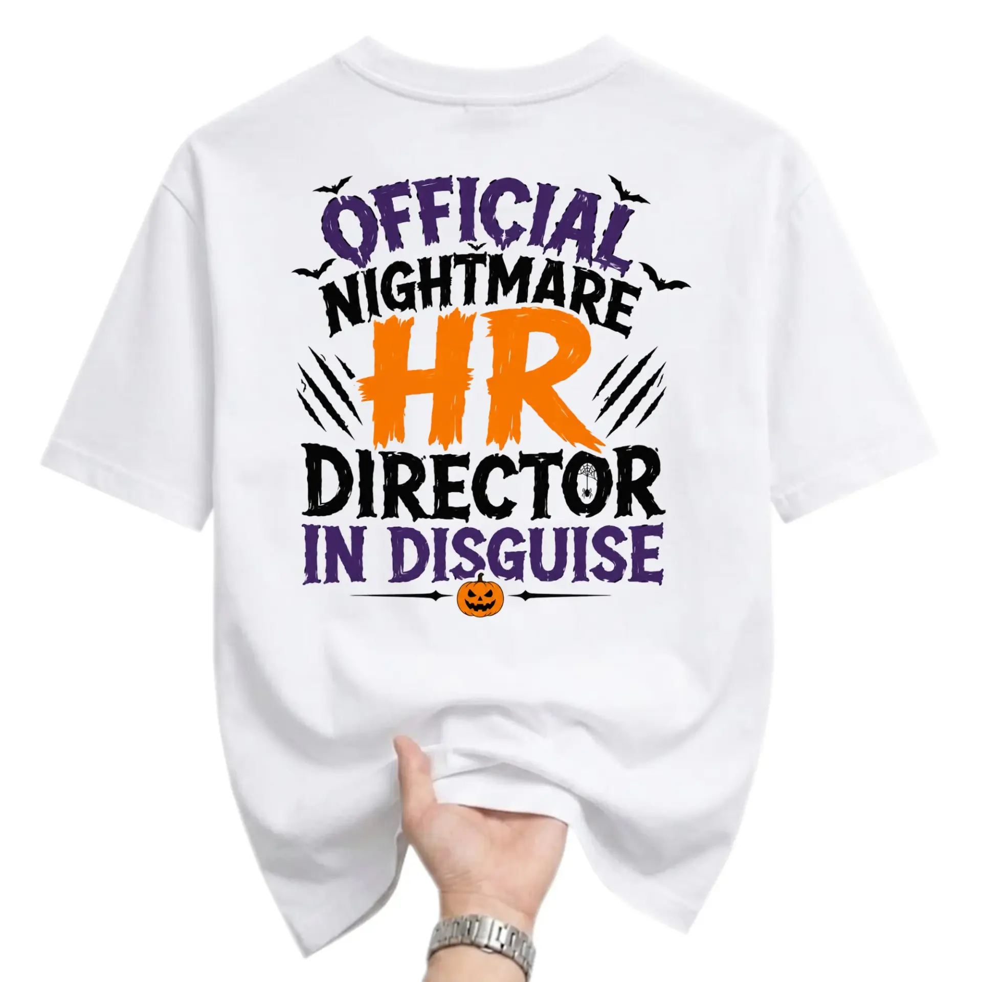 Funny Shirt Official Nightmare Hr Director in Disguise Graphic Tee for Office Halloween Holiday Apparel Casual Unisex Top