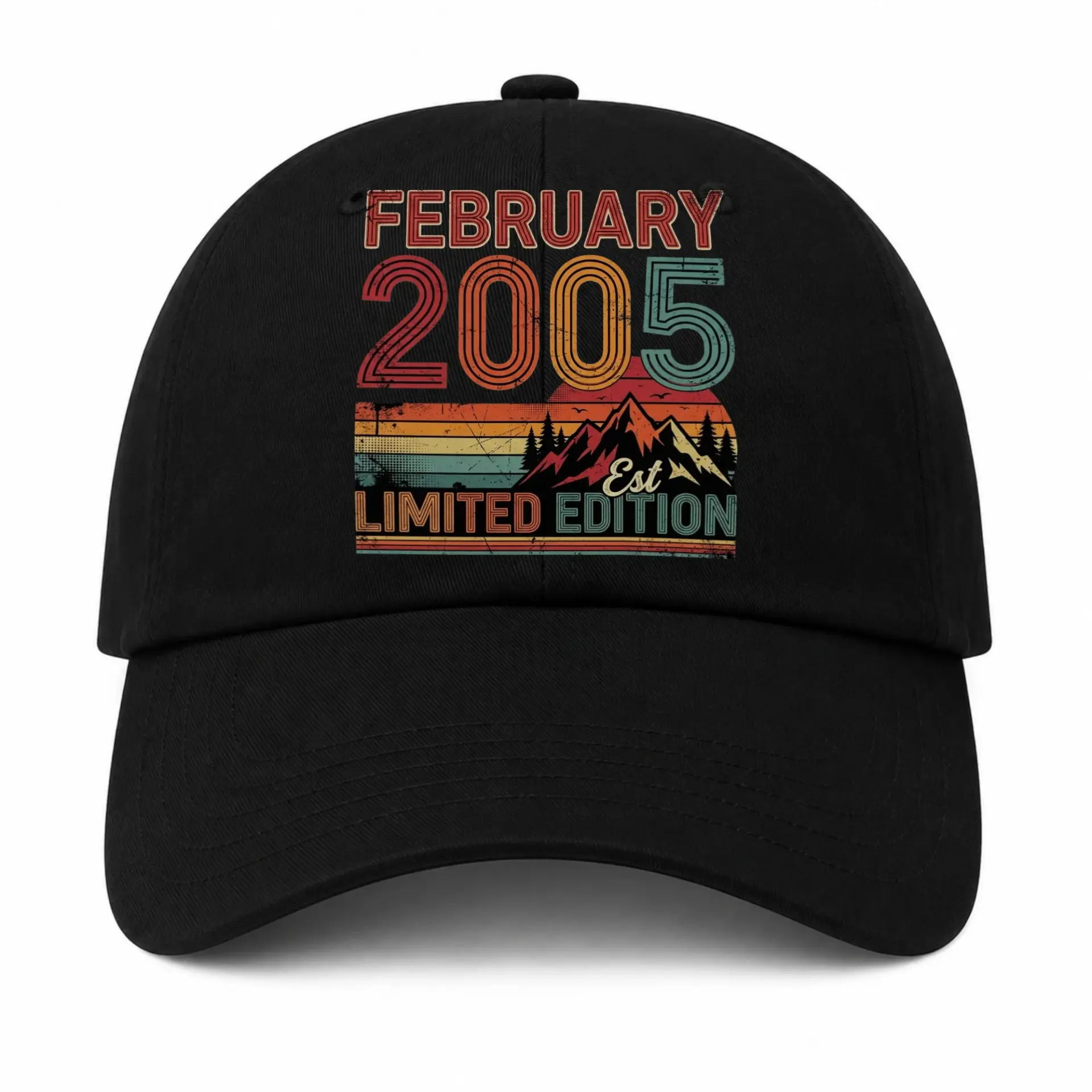 Baseball Cap Featuring Mountain Adventure Landscape Graphic Design