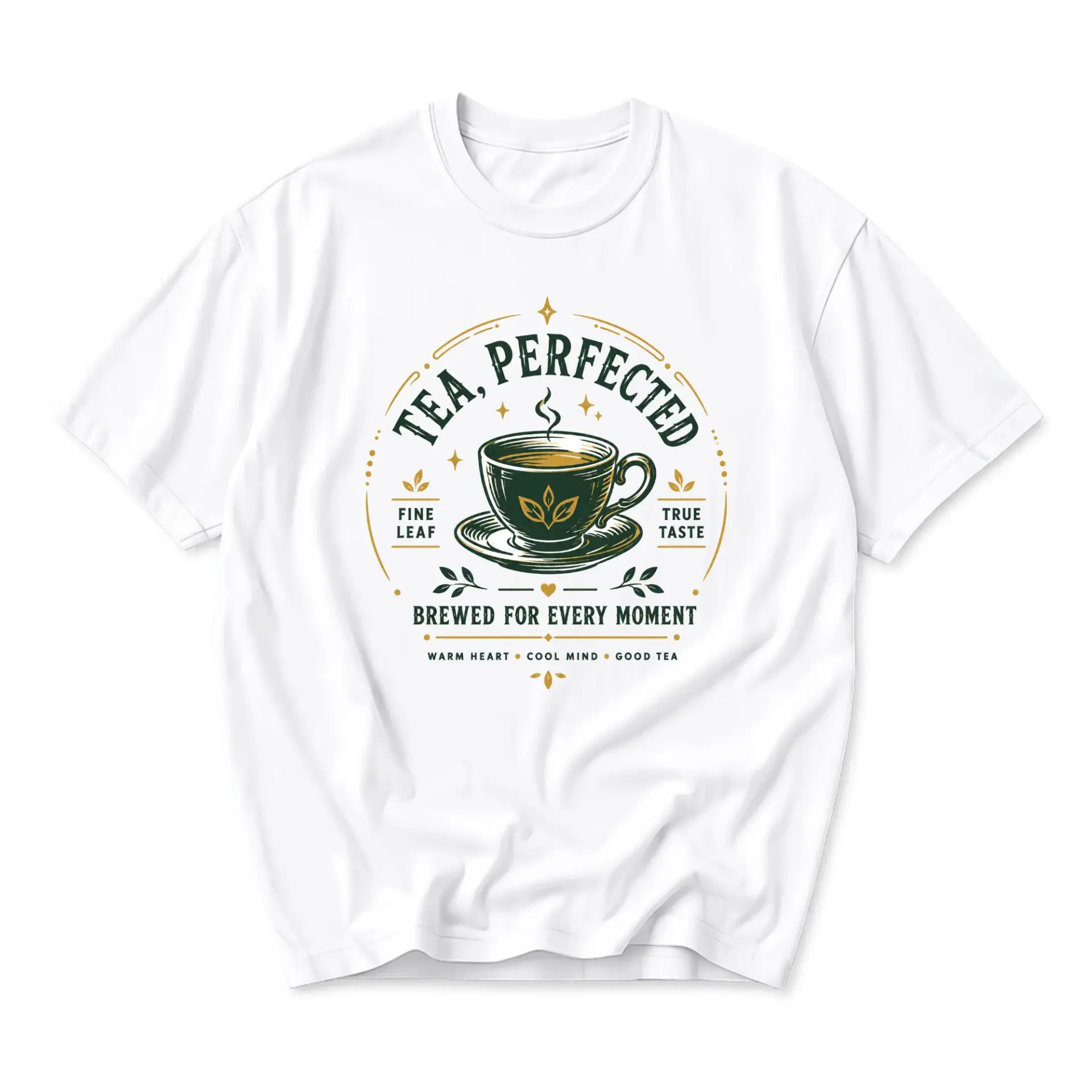 Graphic Tee Tea Perfected Brewed for Every Moment Illustration Unisex Crew Neck Soft Cotton Everyday Casual Shirt