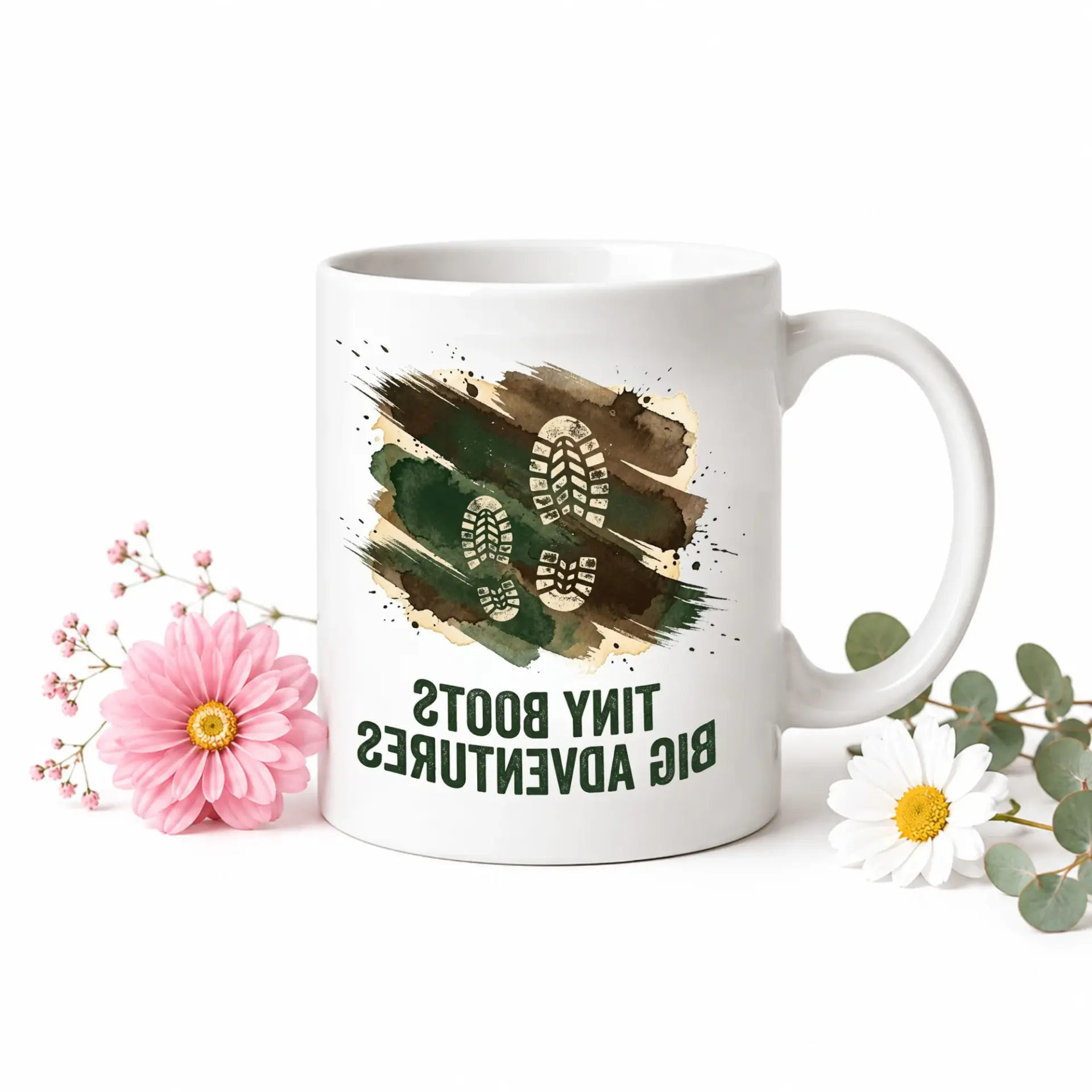 Outdoor Adventure Coffee Mug Featuring Hiking Design Inspirational Travel Themed Beverage Cup for Nature Lovers