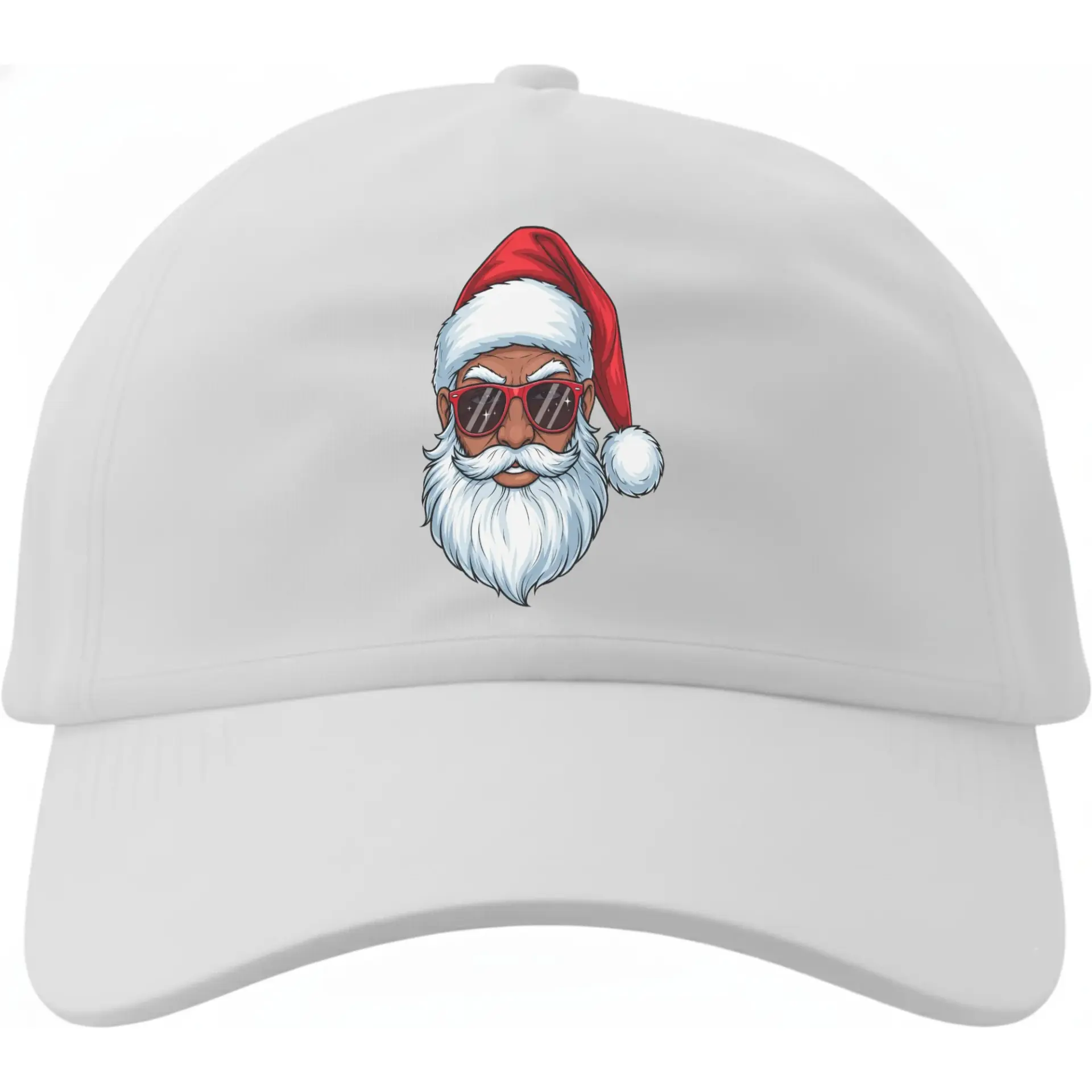 Baseball Cap Featuring a Cool Santa Claus Graphic with Sunglasses and Santa Hat for Stylish Seasonal Holiday Wear