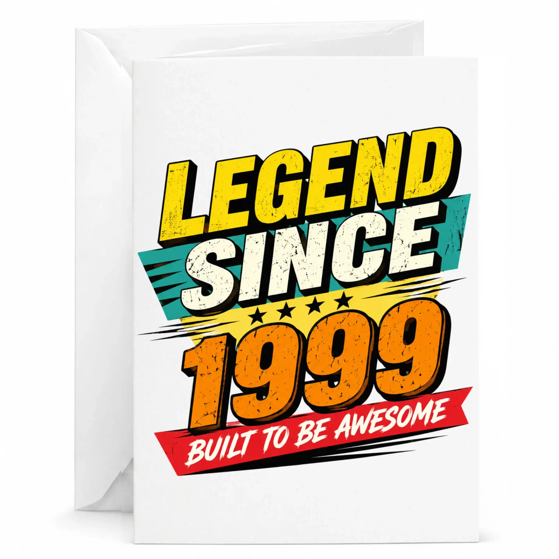 Birthday Card Legend Since 1999 Greeting Card Funny Vintage Inspired Design for Milestone Celebrations and Birthdays