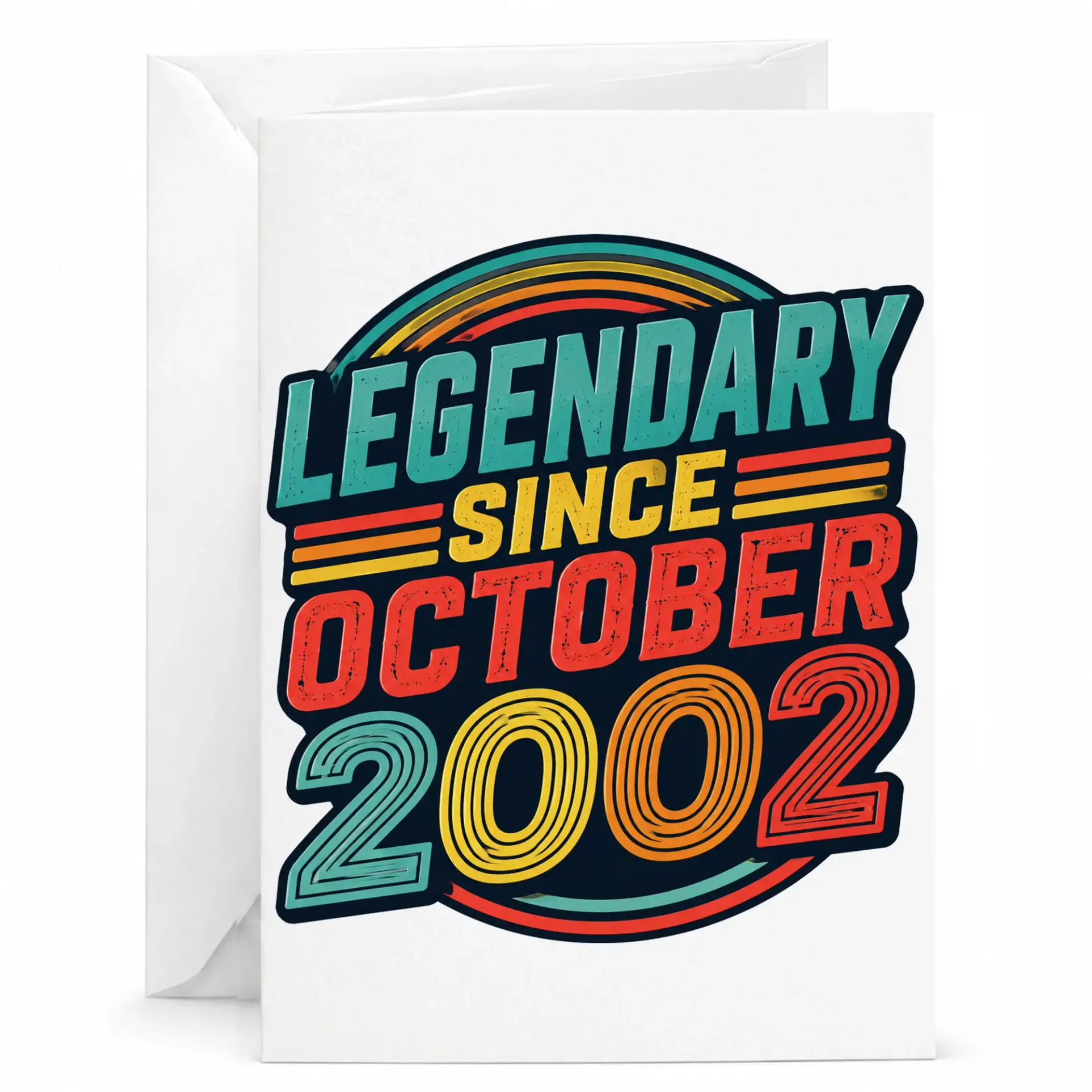 Birthday Card Legendary Since October 2002 Retro Vintage Style Greeting Card for Milestone Celebration