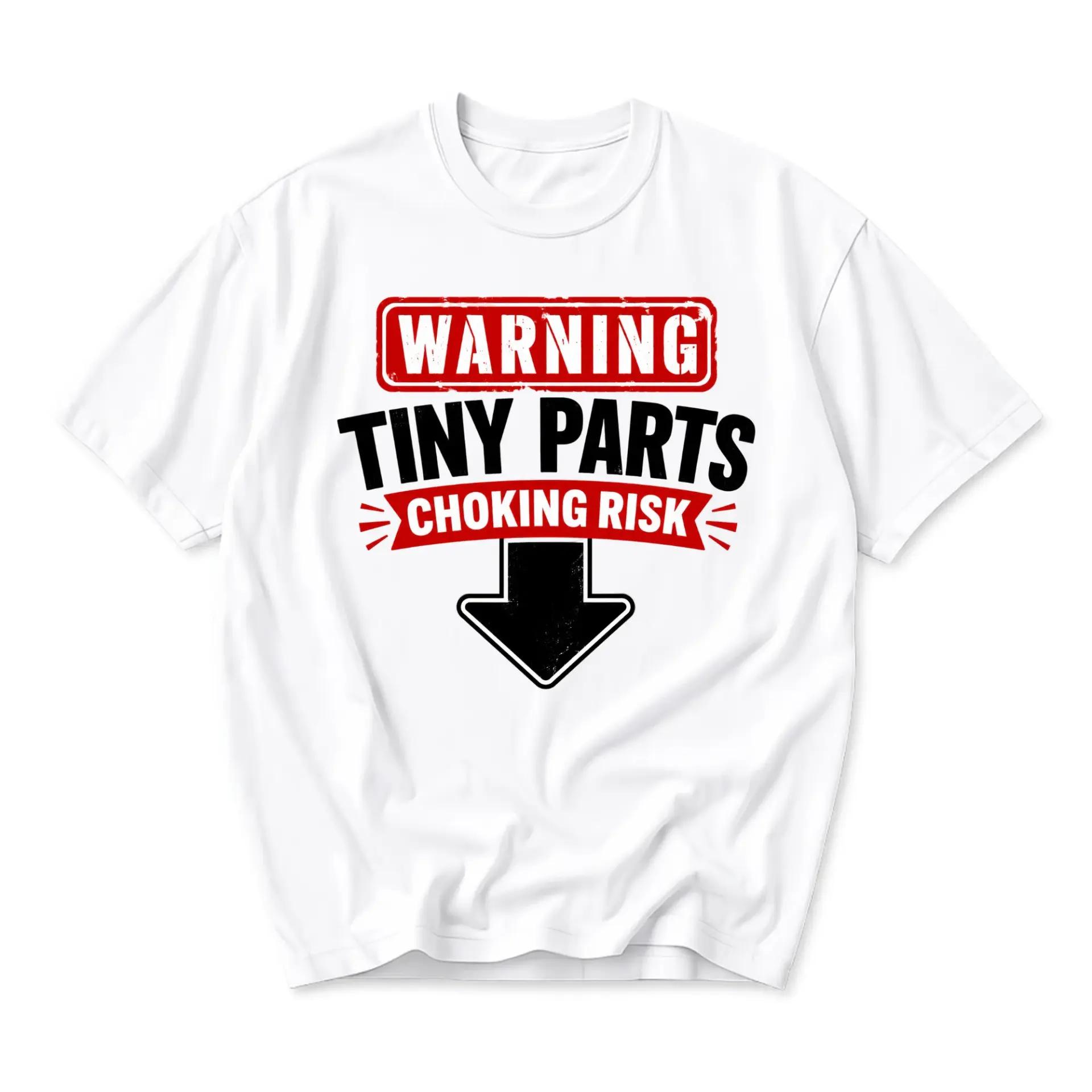 Funny Shirt Tiny Parts Choking Risk Graphic Tee Unisex Casual Apparel for Adults Humorous Statement Cotton Top