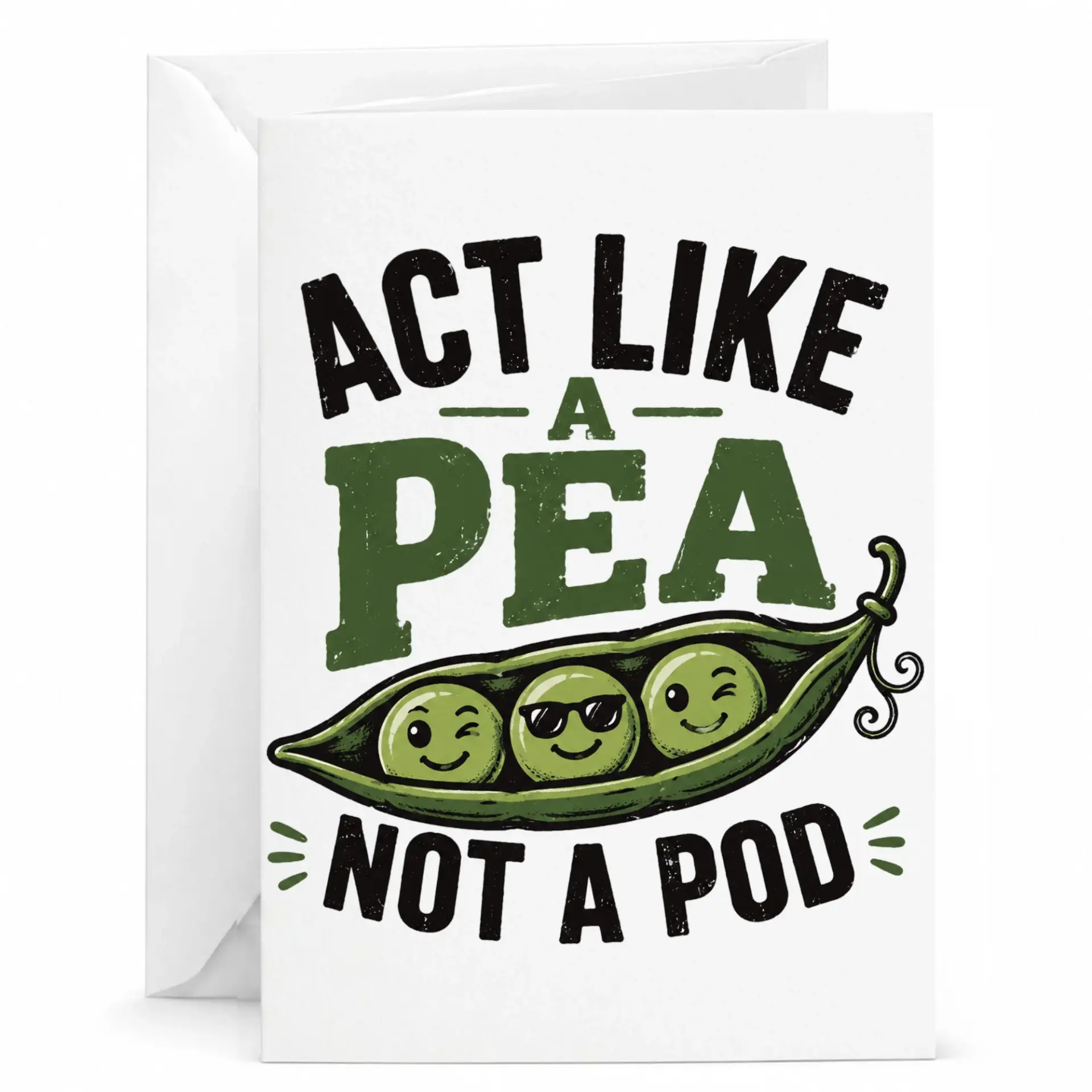 Greeting Card Like a Pea Funny Vegetable Pun Note
