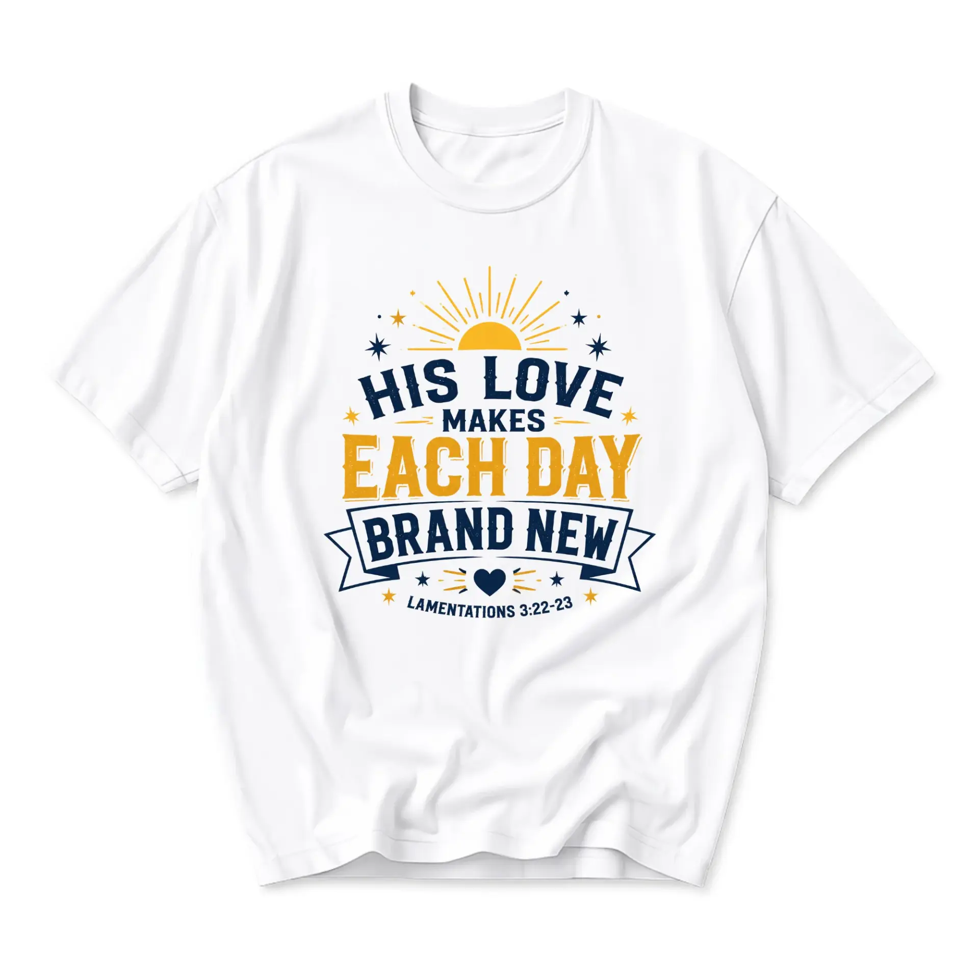 T-shirt His Love Makes Each Day Brand New Religious Graphic Tee Inspirational Faith Based Apparel Casual Crew Neck Top