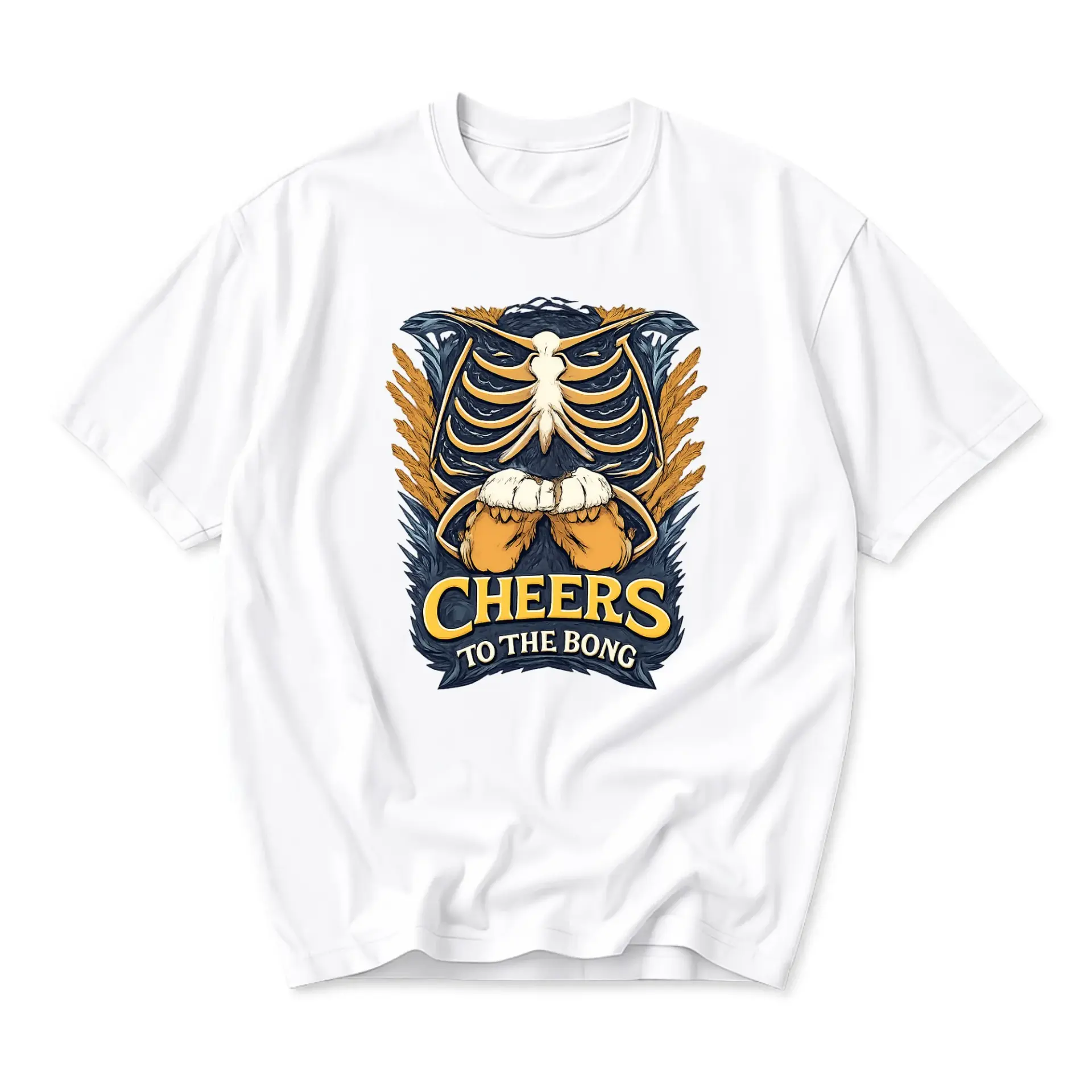 Funny Shirt Cheers to the Bong Graphic Tee Unisex Crew Neck Short Sleeve Casual Cotton Blend Apparel for Everyday Wear