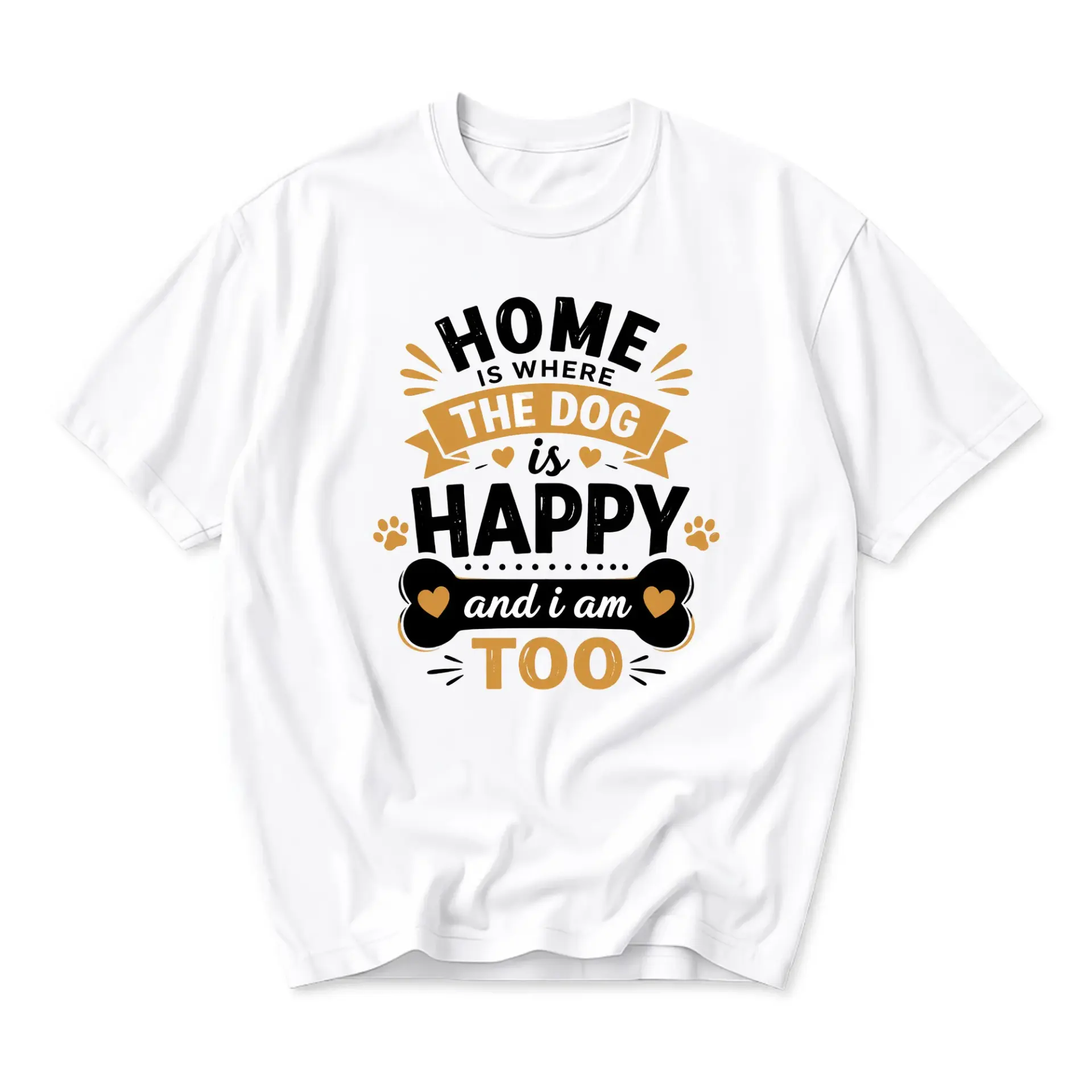 Graphic Tee Where the Dog Is Happy Unisex Casual Everyday Crew Neck Short