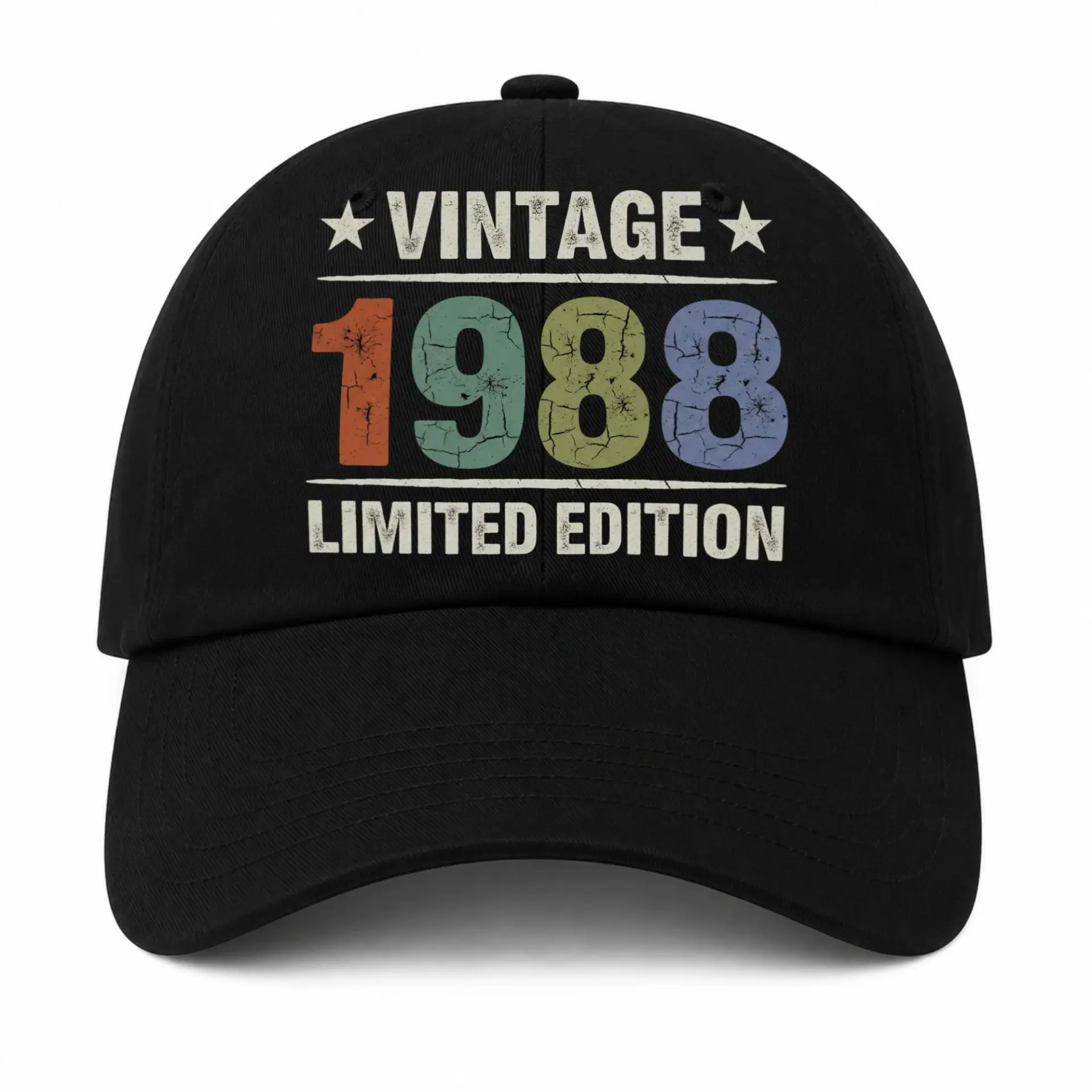 Baseball Cap Vintage 1988 Retro Distressed Graphic Cotton Hat Adjustable