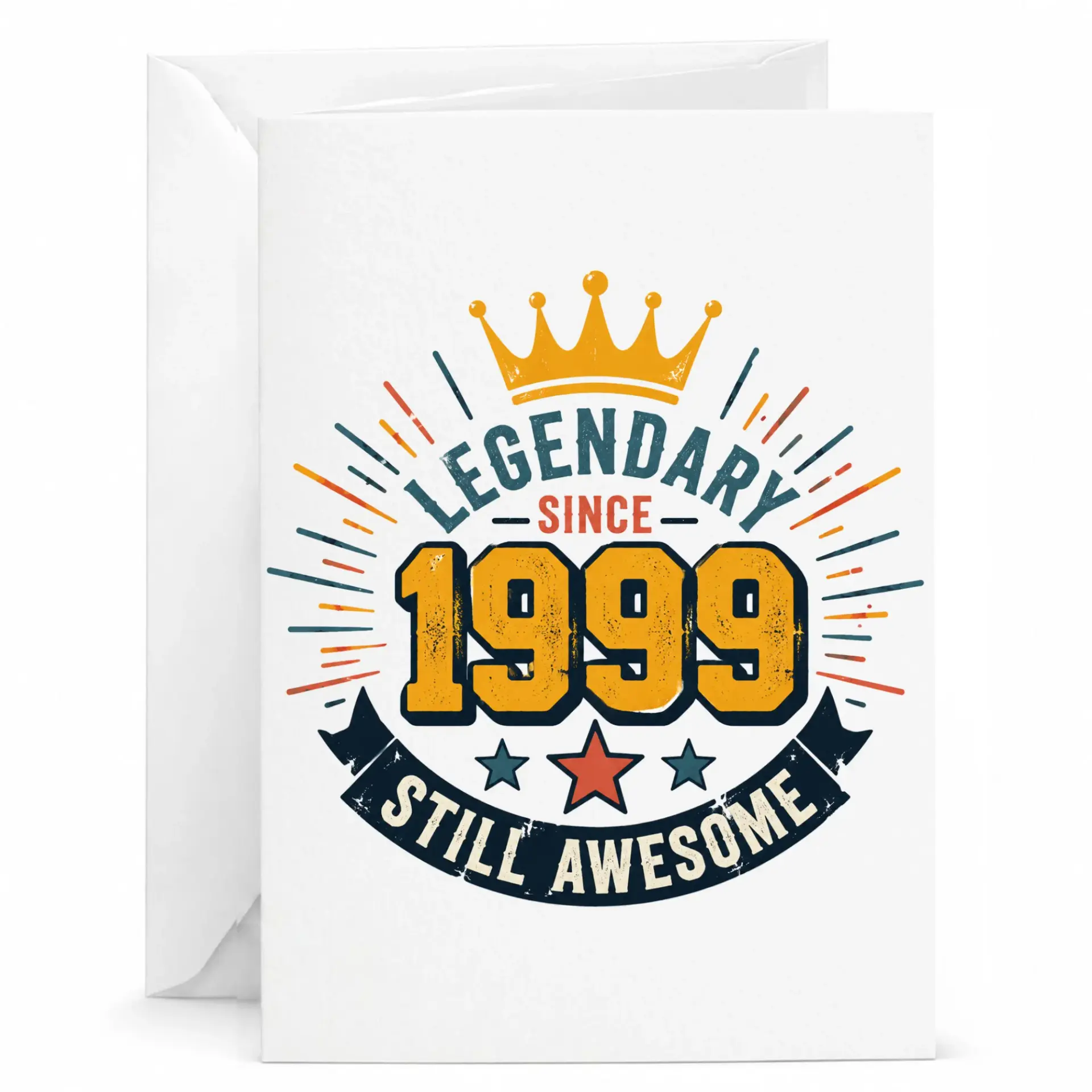 Birthday Card Legendary Since 1999 Still Awesome Vintage Style Retro Milestone Greeting Card for Any Celebration
