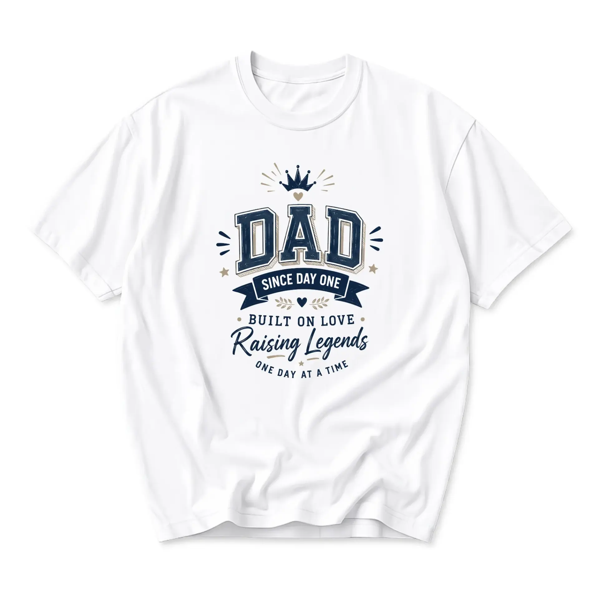 Funny Shirt Dad Since Day One Graphic Tee Unisex Crew Neck Short Sleeve Casual Cotton Blend Apparel for Everyday Wear