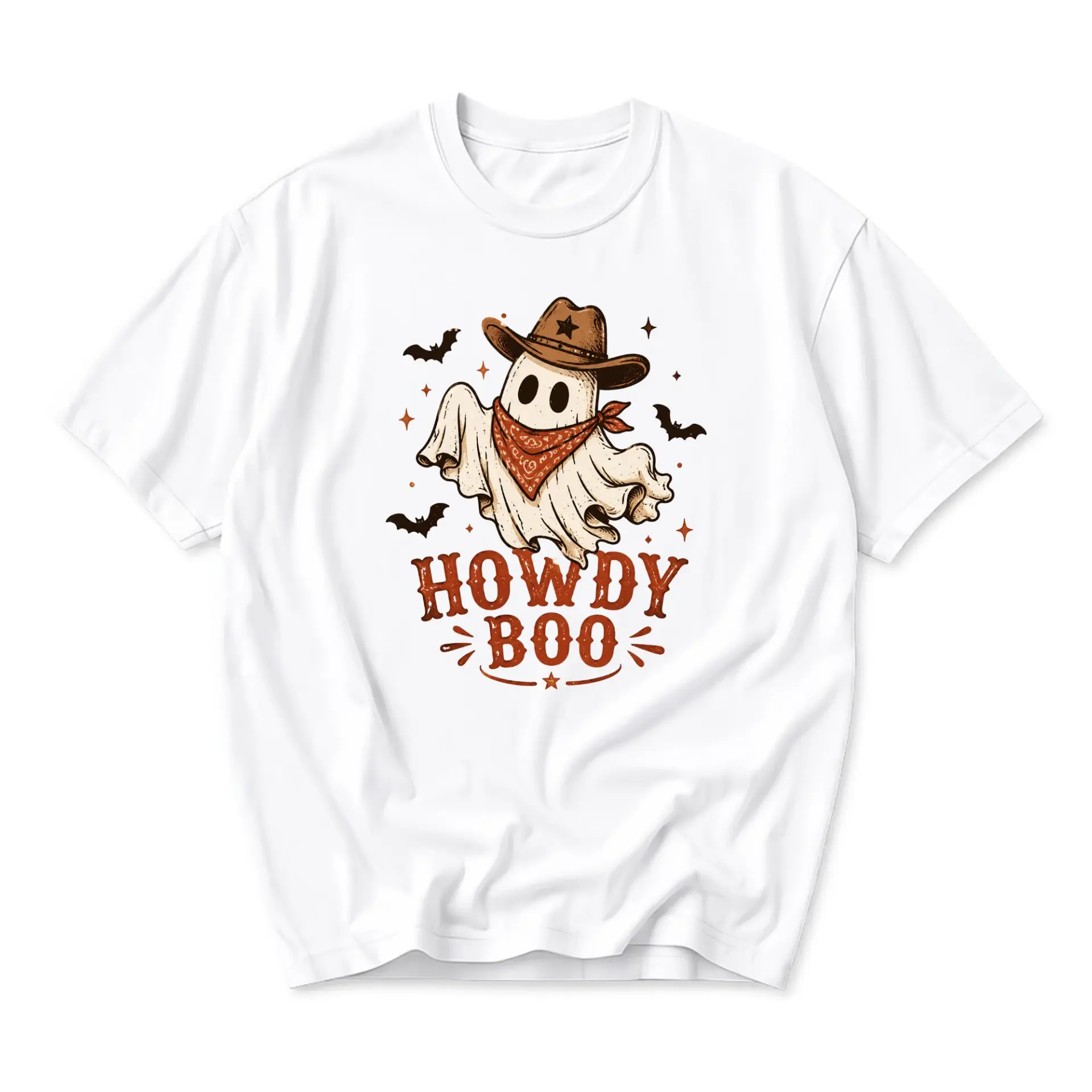 Graphic Tee Howdy Boo Cowboy Ghost Western Aesthetic Shirt for Casual Wear Fall Season Apparel and Unique Gift Idea