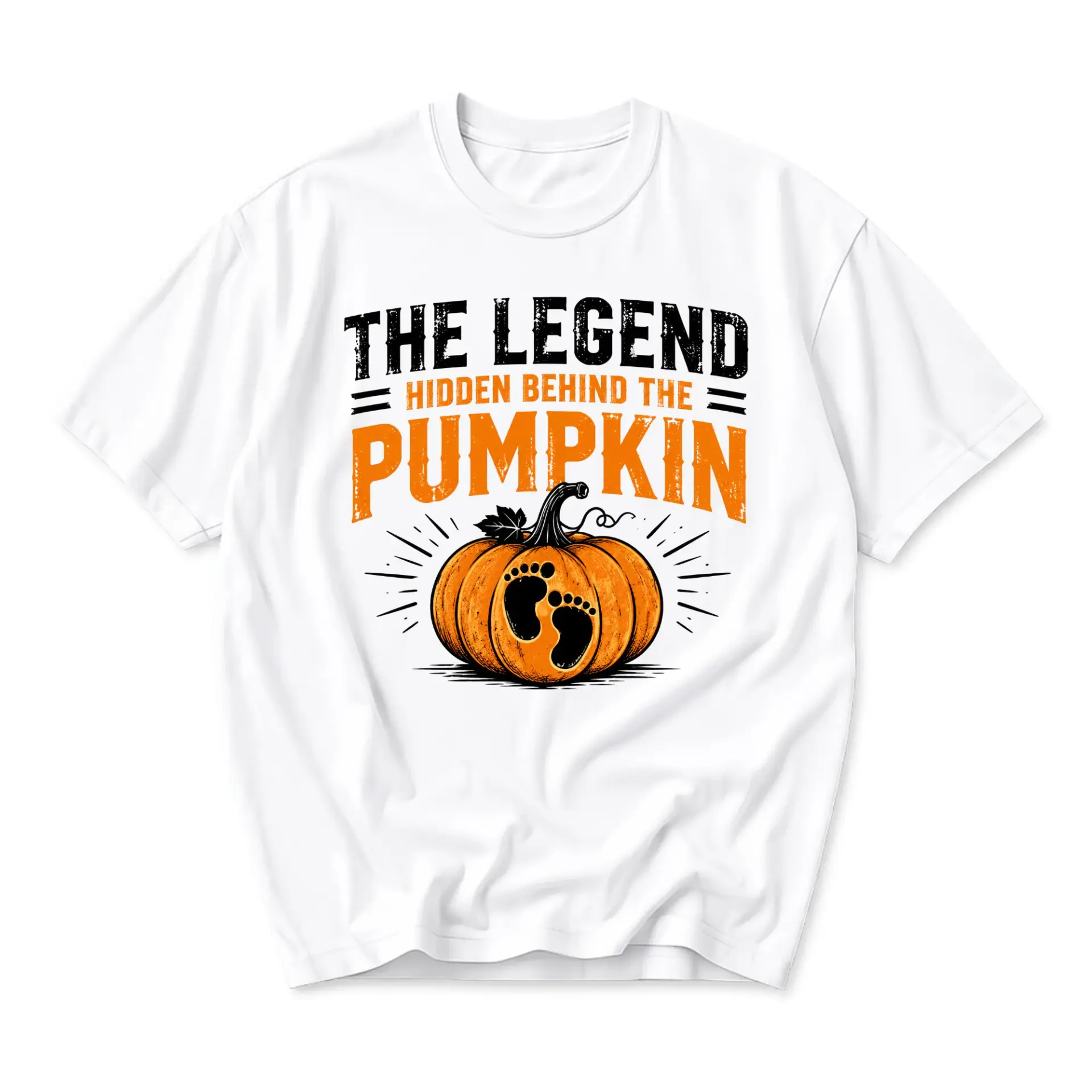 Funny Shirt the Legend Hidden Behind the Pumpkin Graphic Tee Casual Unisex Crew Neck Short Sleeve Cotton Apparel