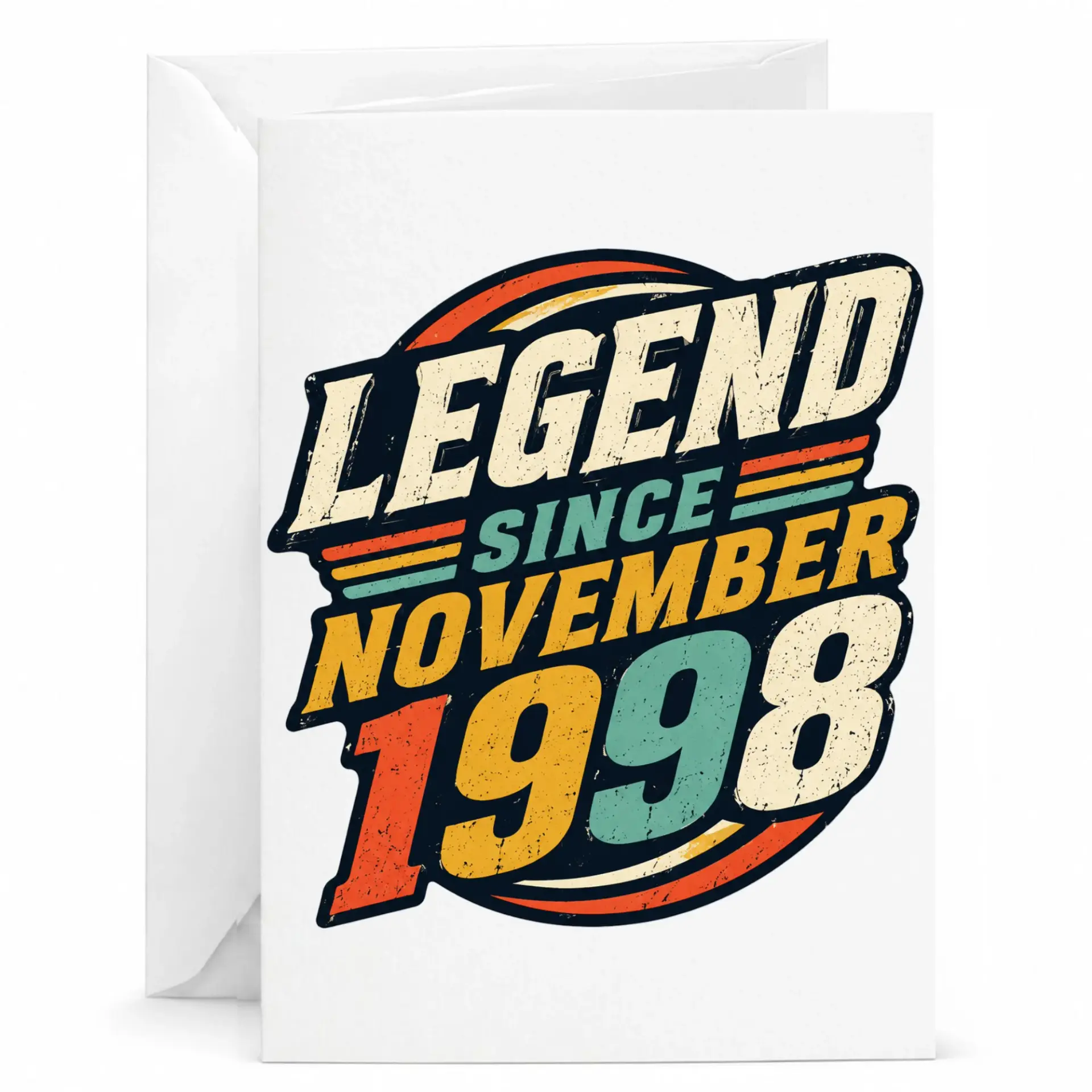 Birthday Card Legend Since November 1998 Vintage Retro Style Greeting Card for Special Milestone Birthdays