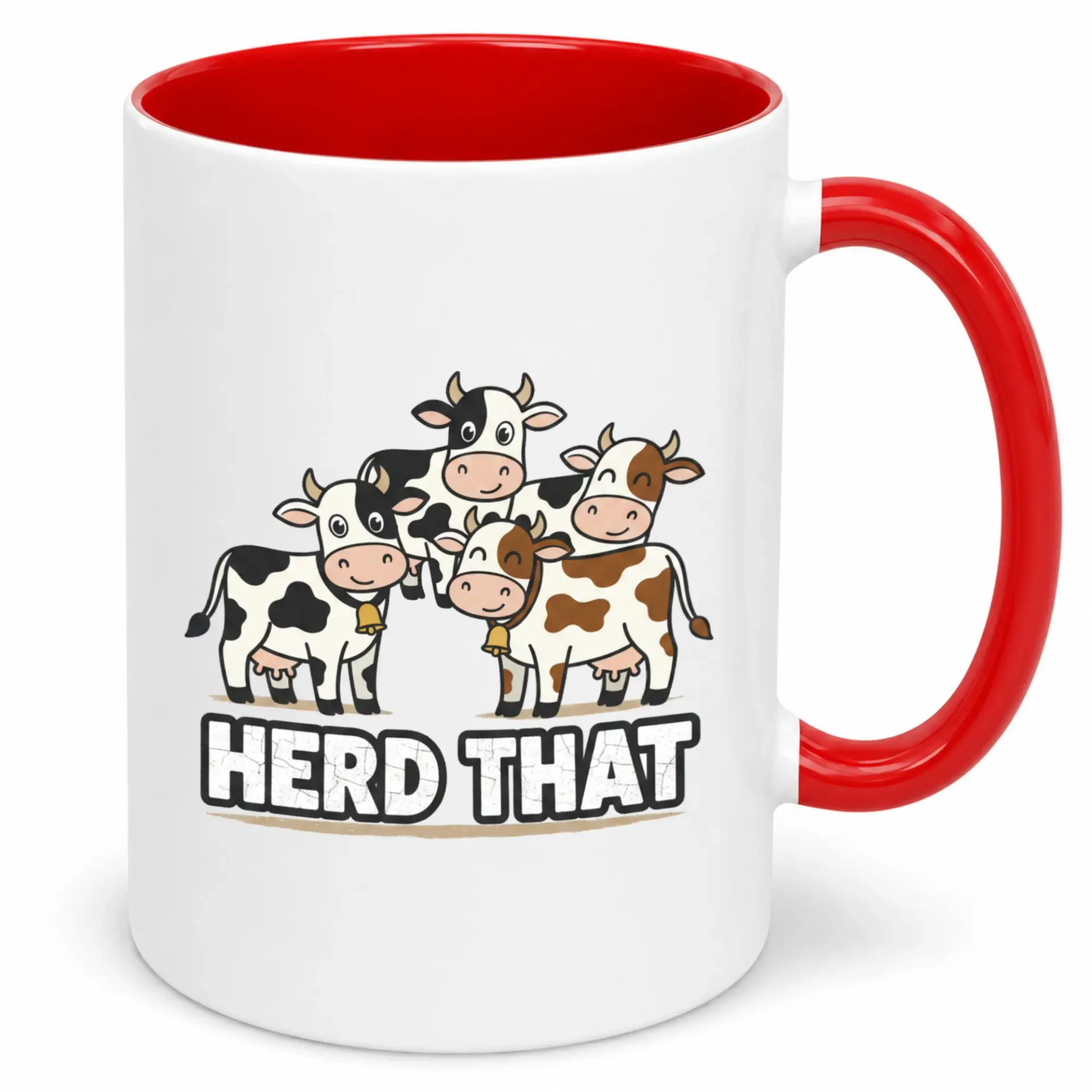 Funny Cow Pun Ceramic Coffee Mug Herd That Farm Animal Themed Drinkware Novelty Beverage Cup Gift for Lovers and Enthusiasts