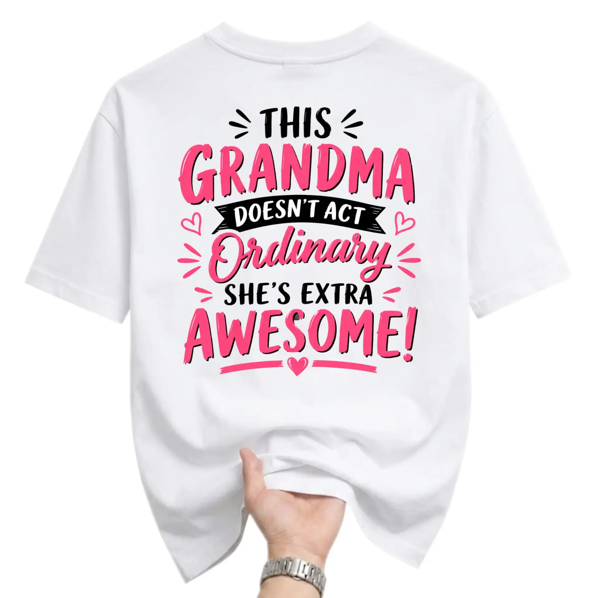 Funny Shirt This Grandma Does Not Act Ordinary Extra Awesome Graphic Tee