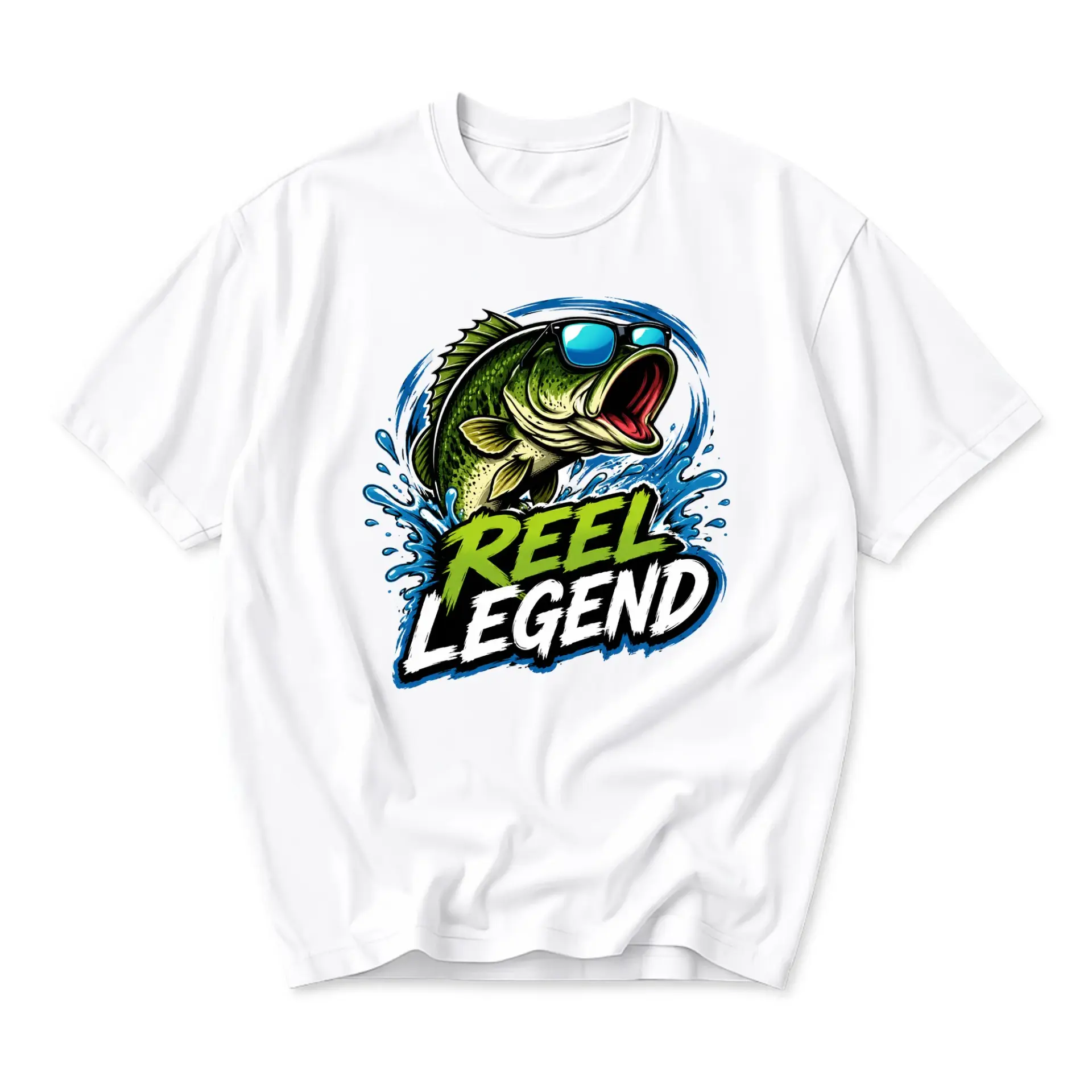 Graphic Tee Reel Legend Funny Fishing Shirt Unisex Crew Neck Short Sleeve