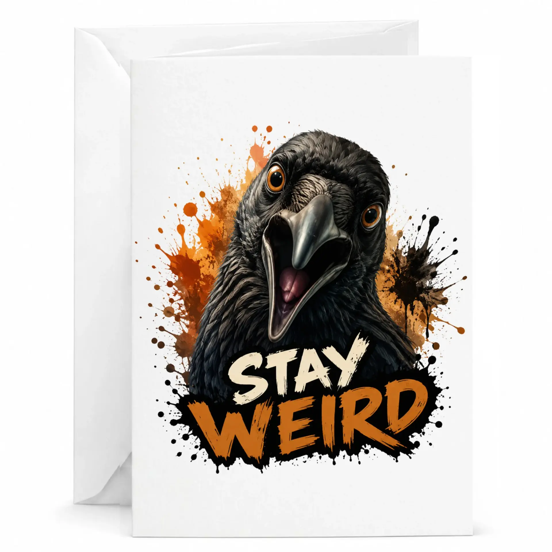 Greeting Card Stay Whimsical Bird Art Funny Note
