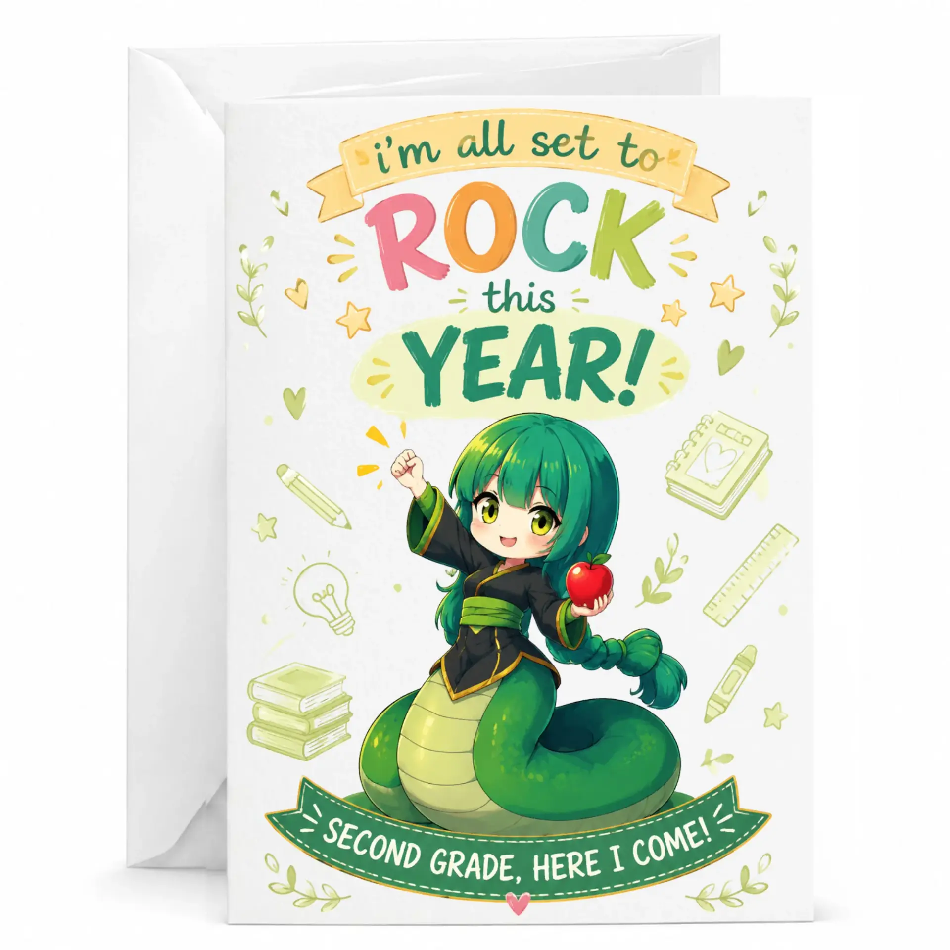 Funny Greeting Card I Am All Set to Rock This Year Encouragement for and Academic