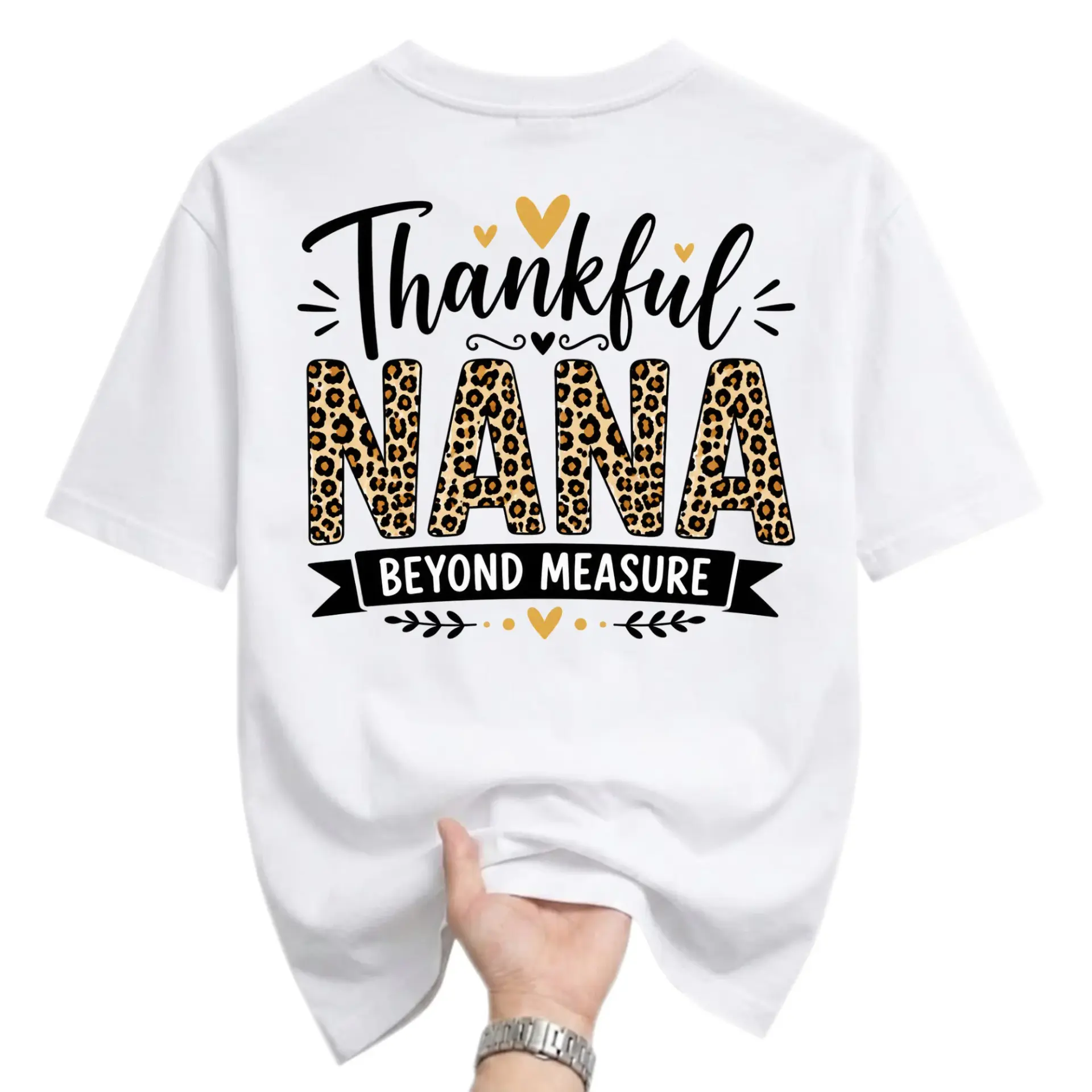 Graphic Tee Thankful Nana Beyond Measure Leopard Print Casual Unisex Short