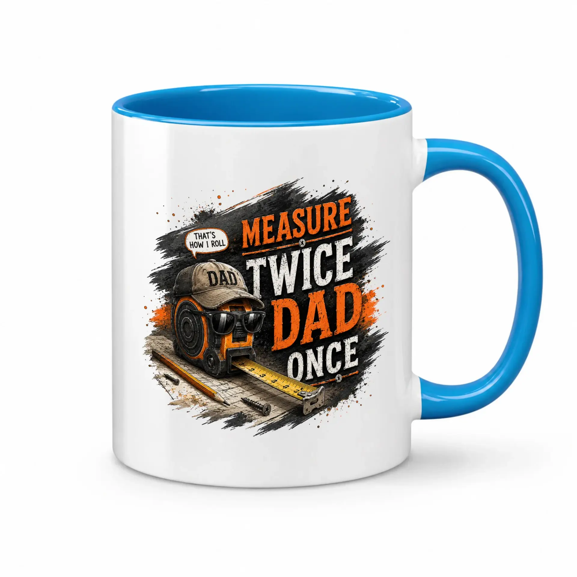 Funny Handyman Ceramic Coffee Mug Novelty Drinkware for Workshop Enthusiast Featuring Construction Tool Graphic Design