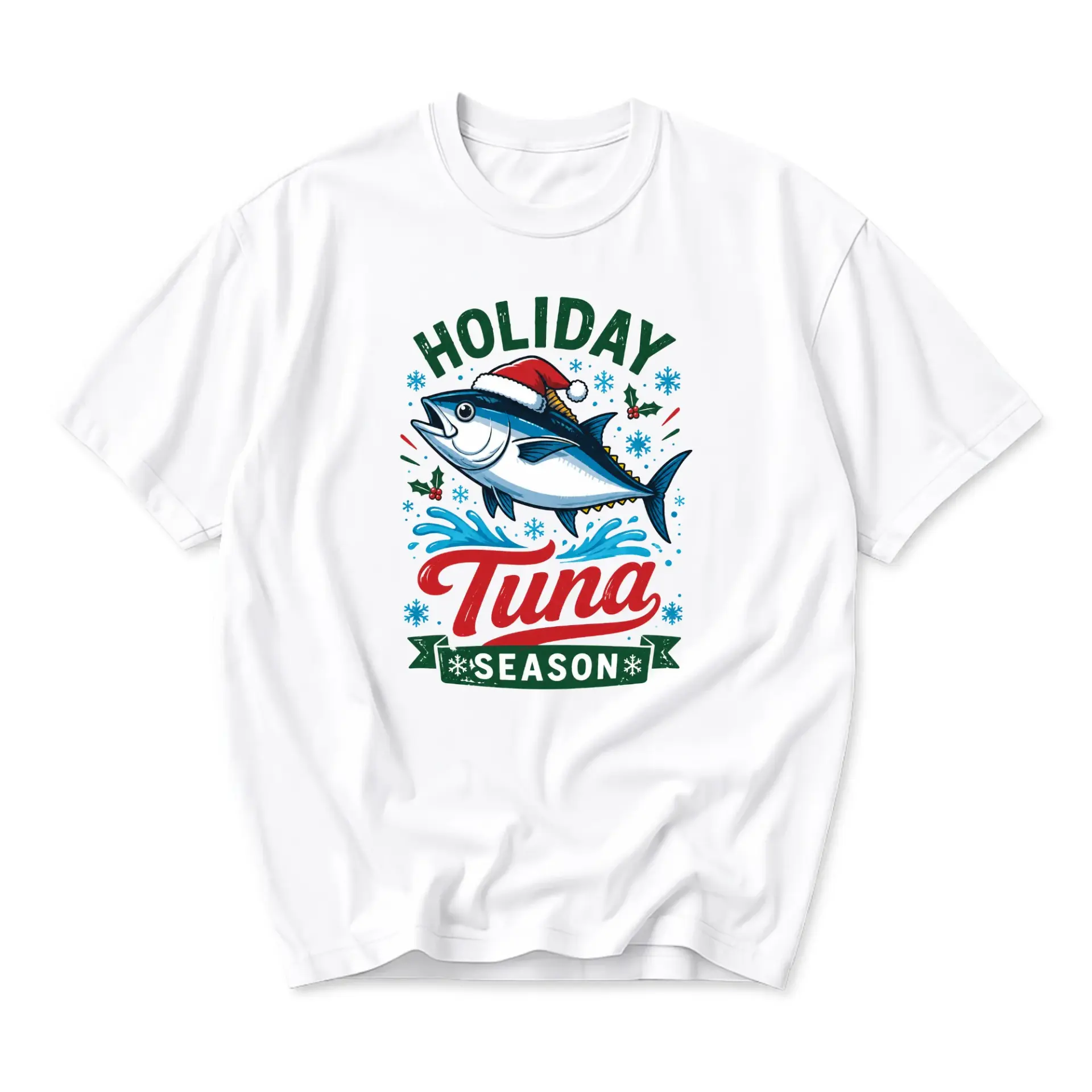 Funny Shirt Holiday Season Graphic Tee Unisex Casual Crew Neck Soft Cotton Blend Summer Fishing Enthusiast Top
