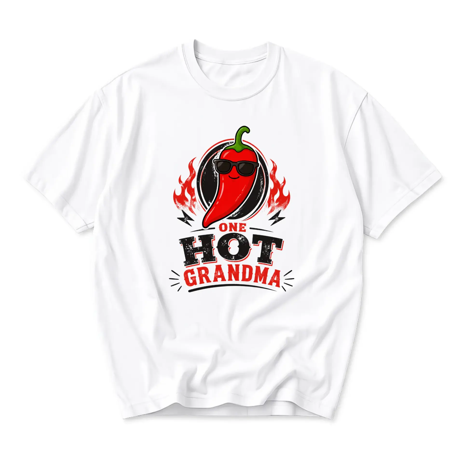 Funny Shirt One Hot Grandma Graphic Tee Unisex Casual Apparel for Everyday
