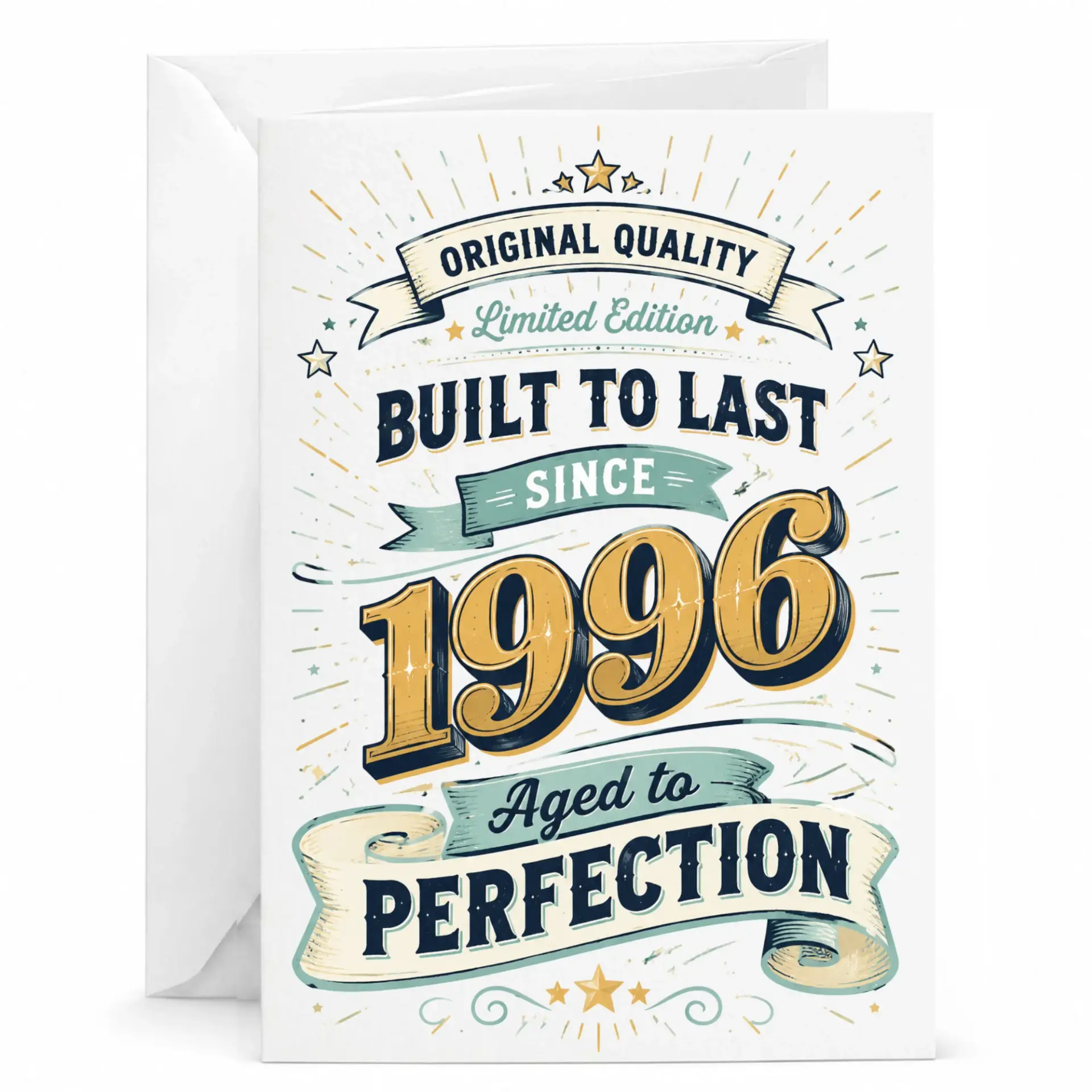 Birthday Card 1996 Vintage Style Greeting Card Original Quality Aged to Perfection Milestone Celebration Stationary