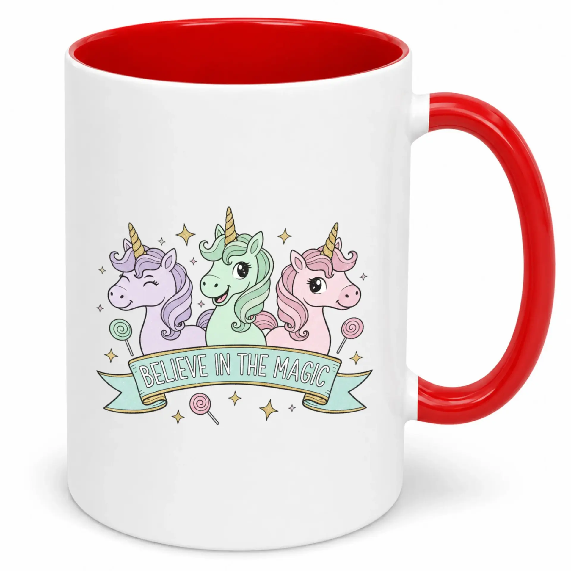 Ceramic Coffee Mug for Daily Beverages Inspirational Believe in the Fantasy Drinkware Gift