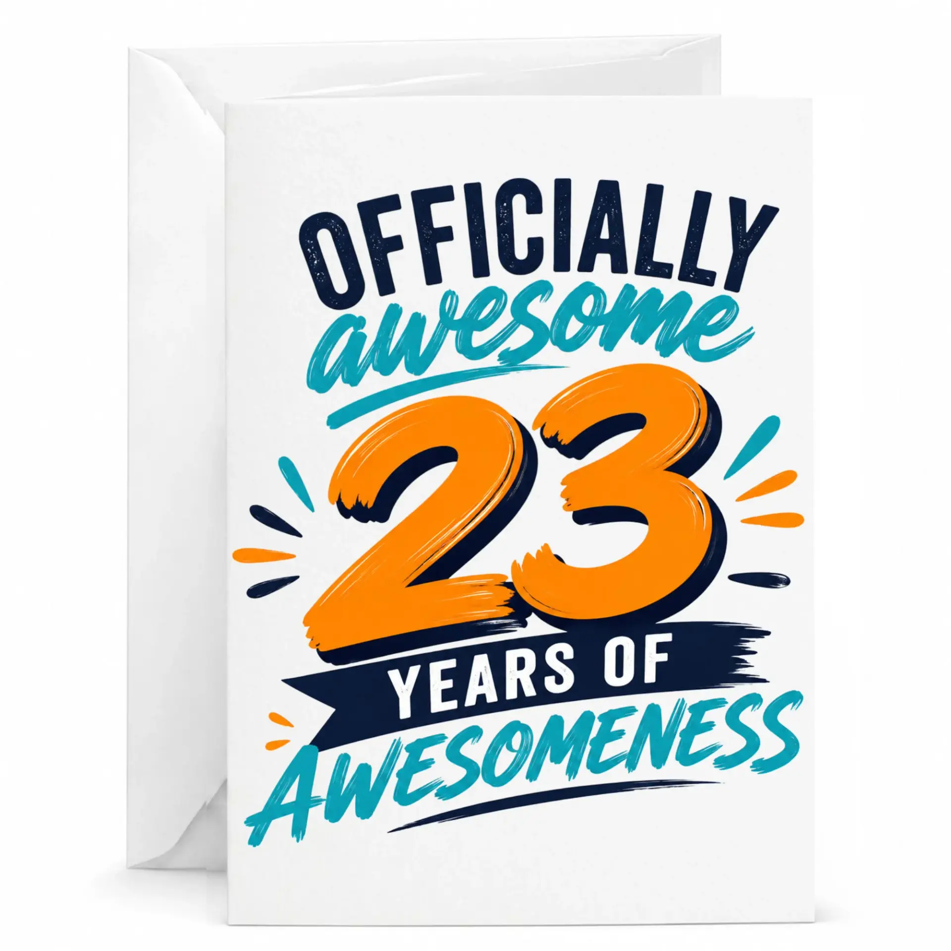 Birthday Card Officially Awesome 23 Years of Awesomeness Fun Typography Design Greeting Card for Milestone Celebration