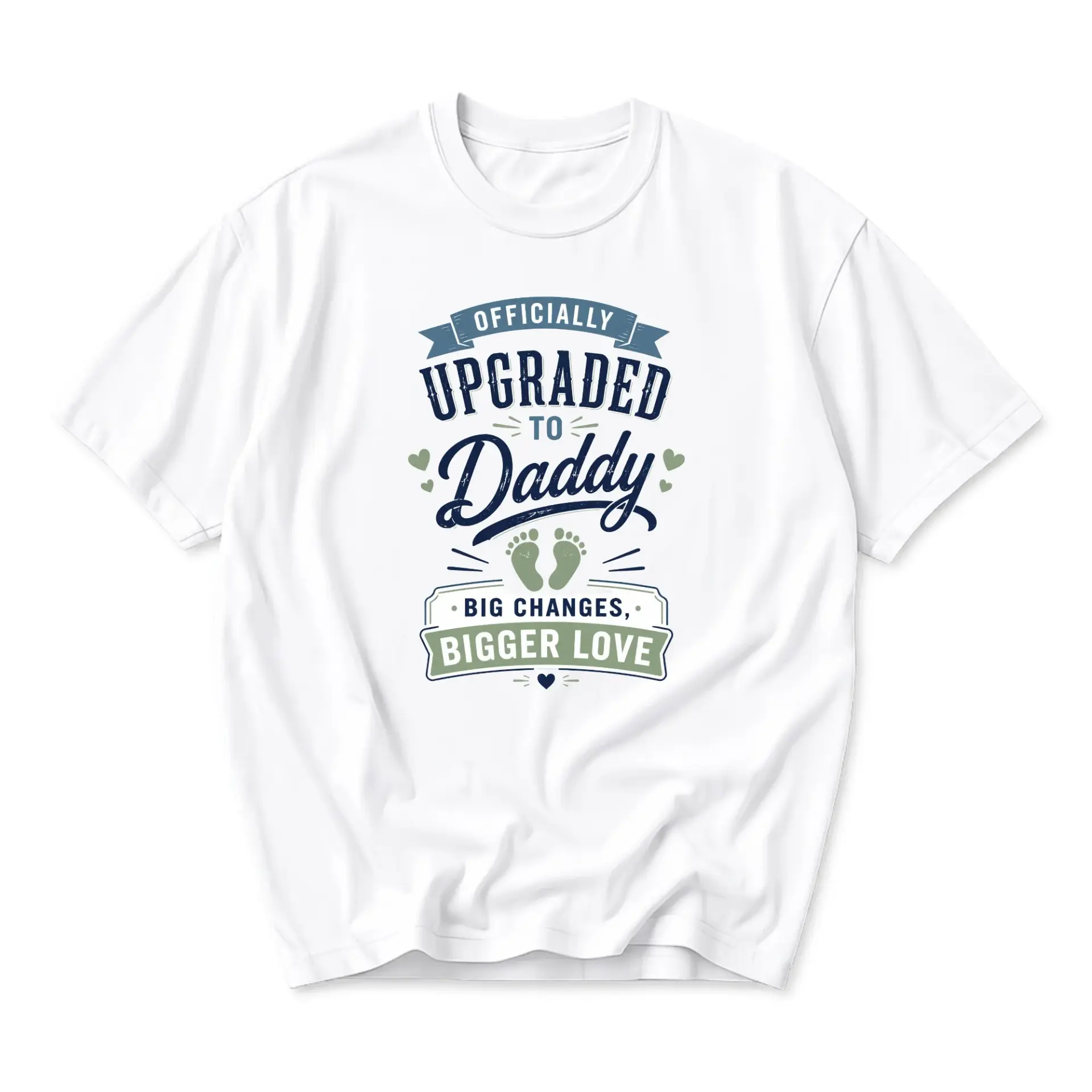 Funny Shirt Officially Upgraded to Daddy Graphic Tee New Parent Announcement Casual Unisex Crew Neck Cotton Top