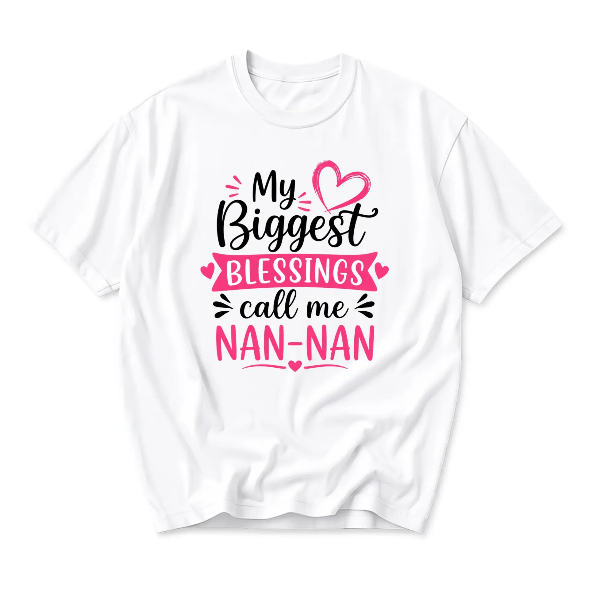 Graphic Tee My Biggest Blessings Call Me Nan-Nan Shirt Casual Everyday Unisex Crew Neck Short Sleeve Top for Women
