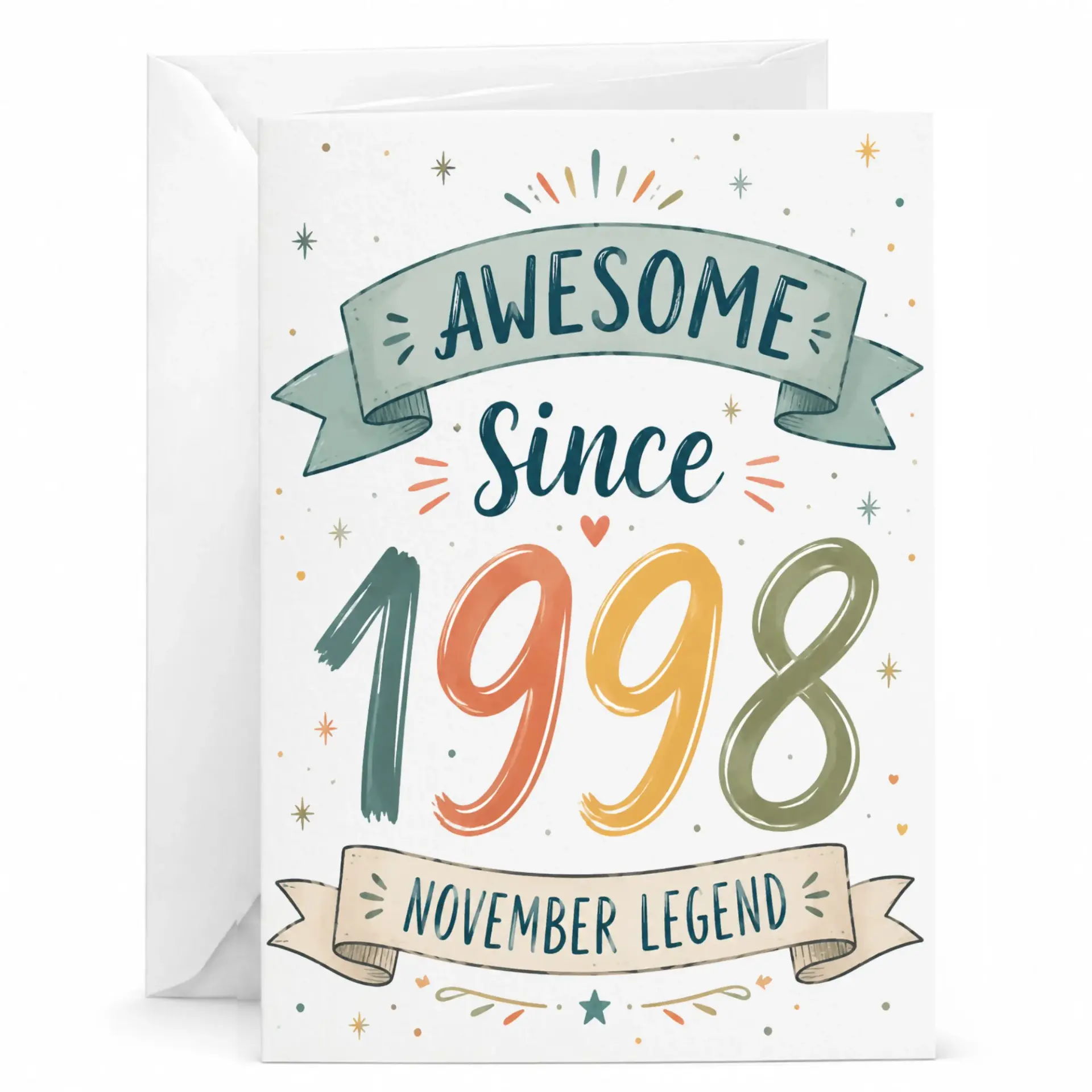 Greeting Card Awesome Since 1998 November Legend Birthday Celebration Stationery for Milestone Anniversary Milestones