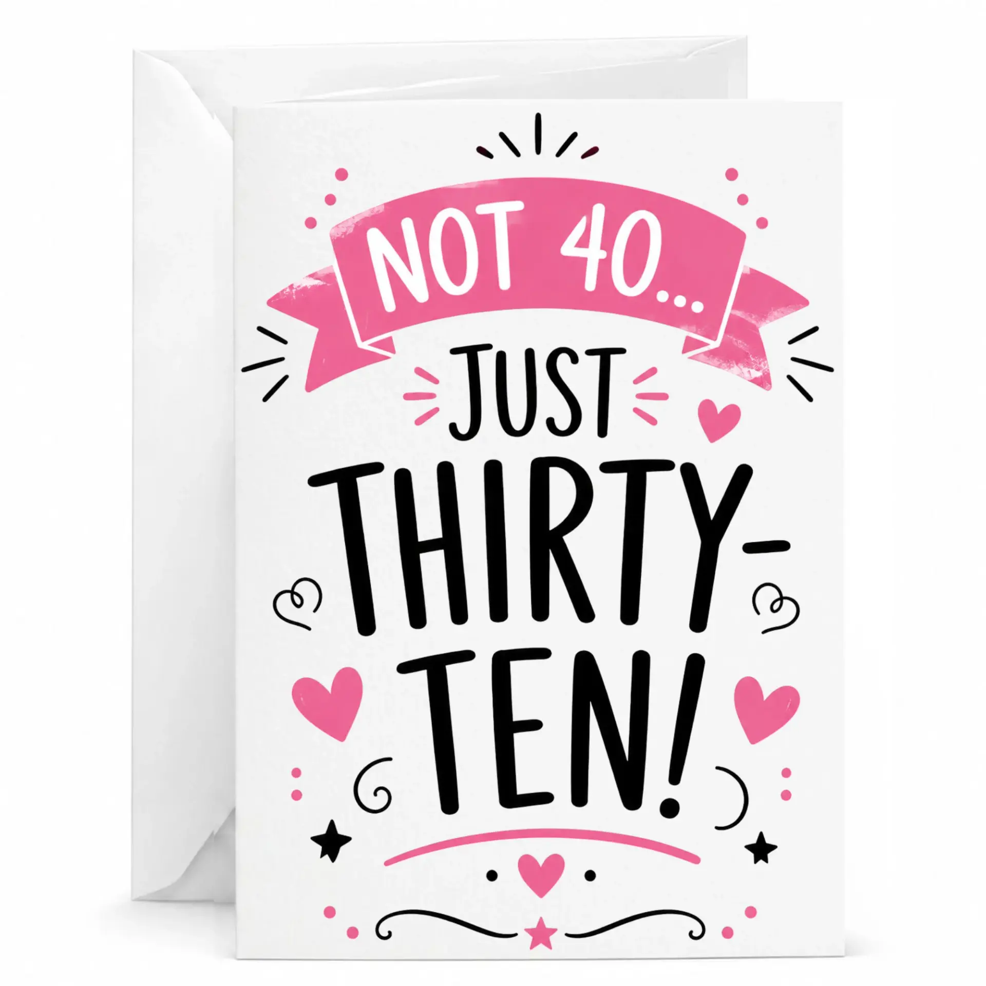 Funny Birthday Card for 40th Greeting with Envelope Milestone Age Turning Forty
