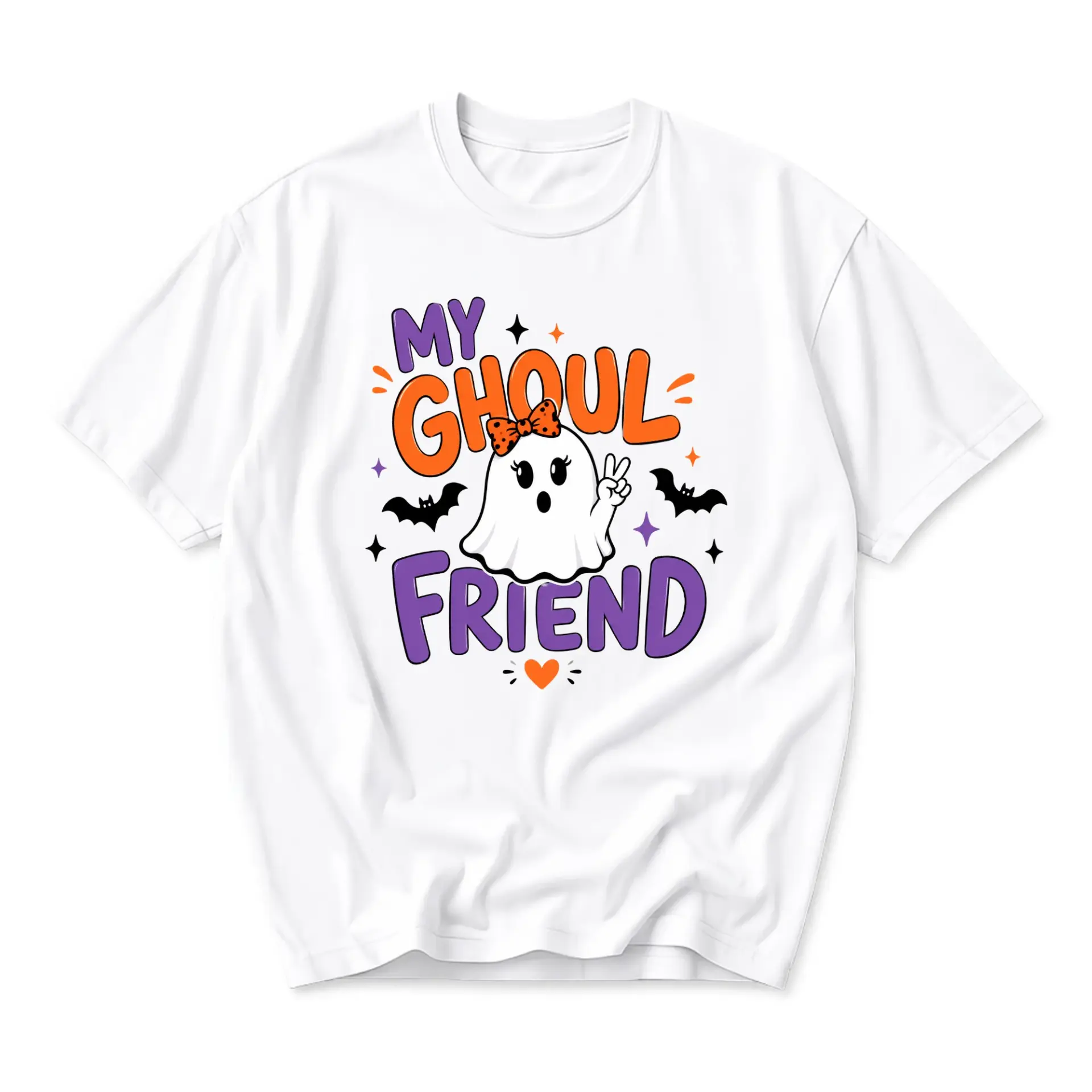Graphic Tee My Ghoul Friend Halloween Shirt Spooky Season Unisex Crew Neck Casual Wear Soft Cotton Blend Top