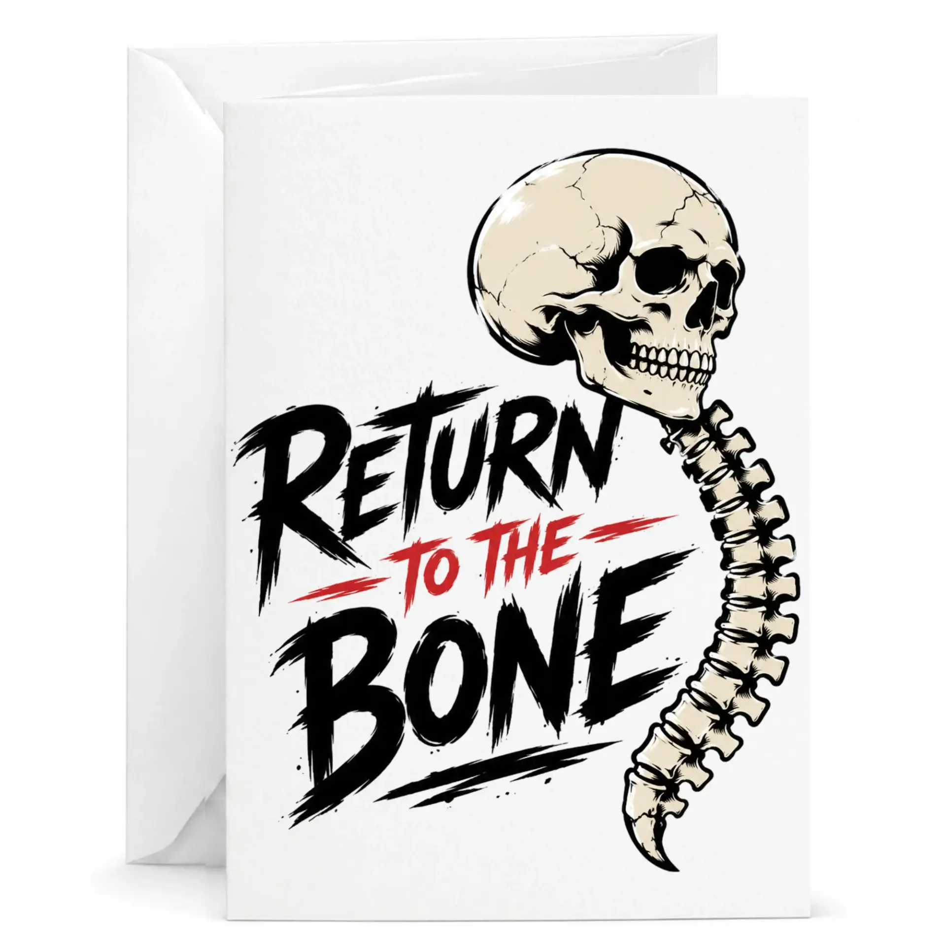 Greeting Card Funny Skull Anatomy Return to the Pun Illustration