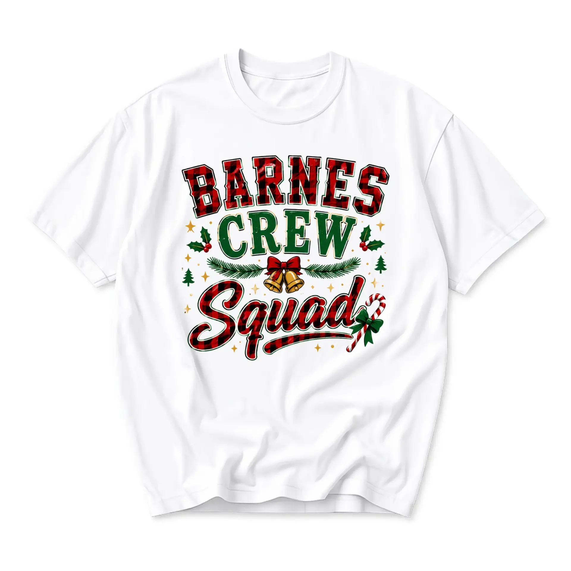 Graphic Tee Crew Squad Holiday Shirt Christmas Family Gift Unisex Neck