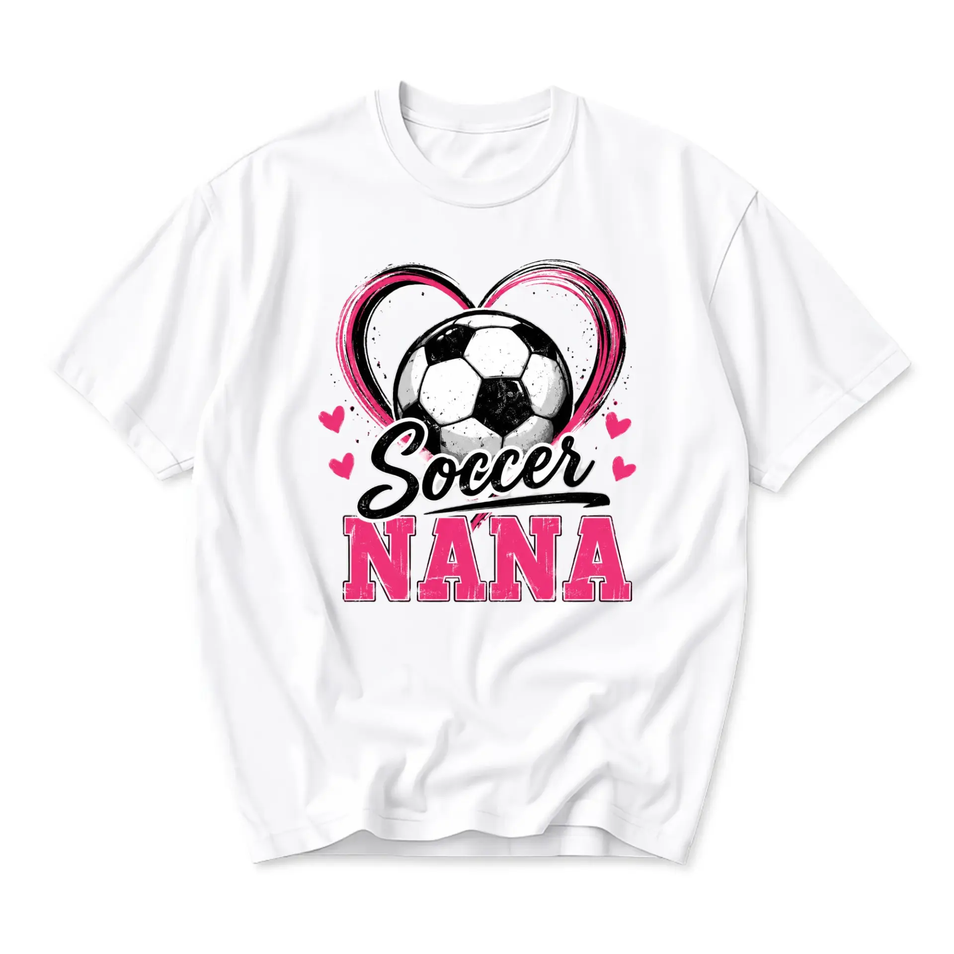 Graphic Tee Soccer Nana Heart Design Unisex Casual Everyday Short Sleeve
