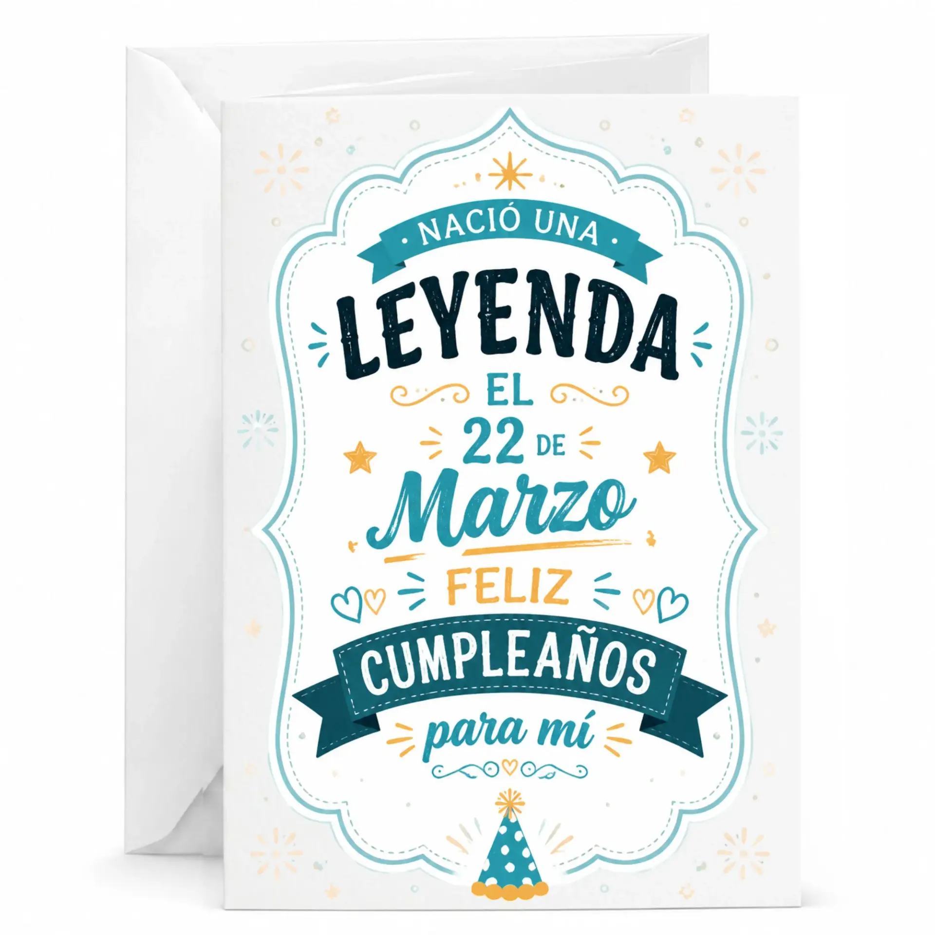 Birthday Card Nacio Una Leyenda the Legend Was Born March 22nd Funny Spanish Greeting Card for Him Her 5x7 Inches