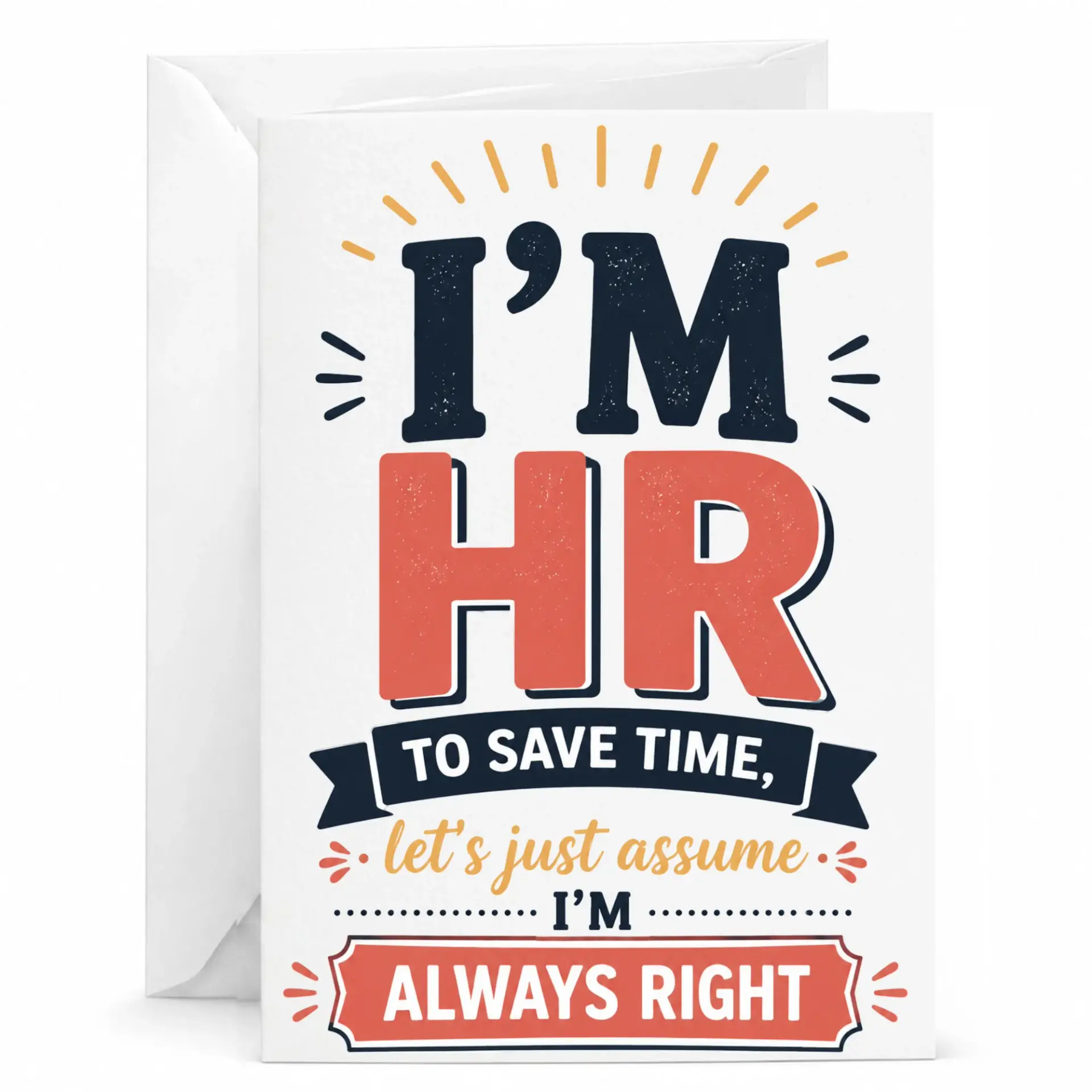 Funny Greeting Card Office Professional Humor for Resources Coworker Sarcastic Work Gift