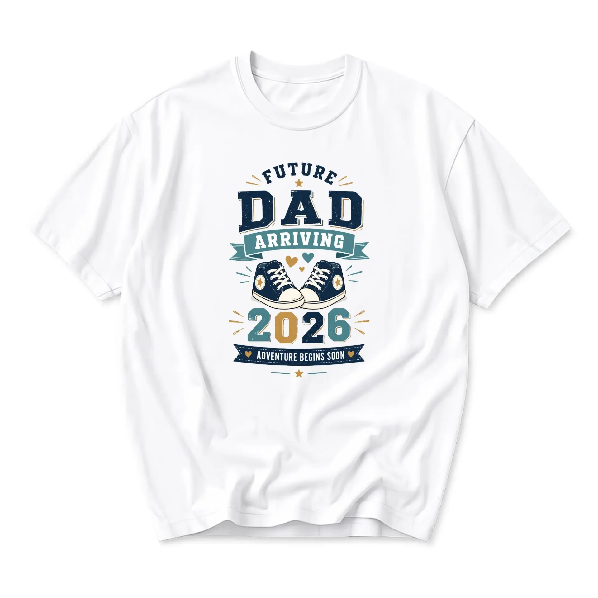 Graphic Tee Future Dad Arriving 2026 Adventure Begins Soon Unisex Crew Neck Casual Everyday T-Shirt