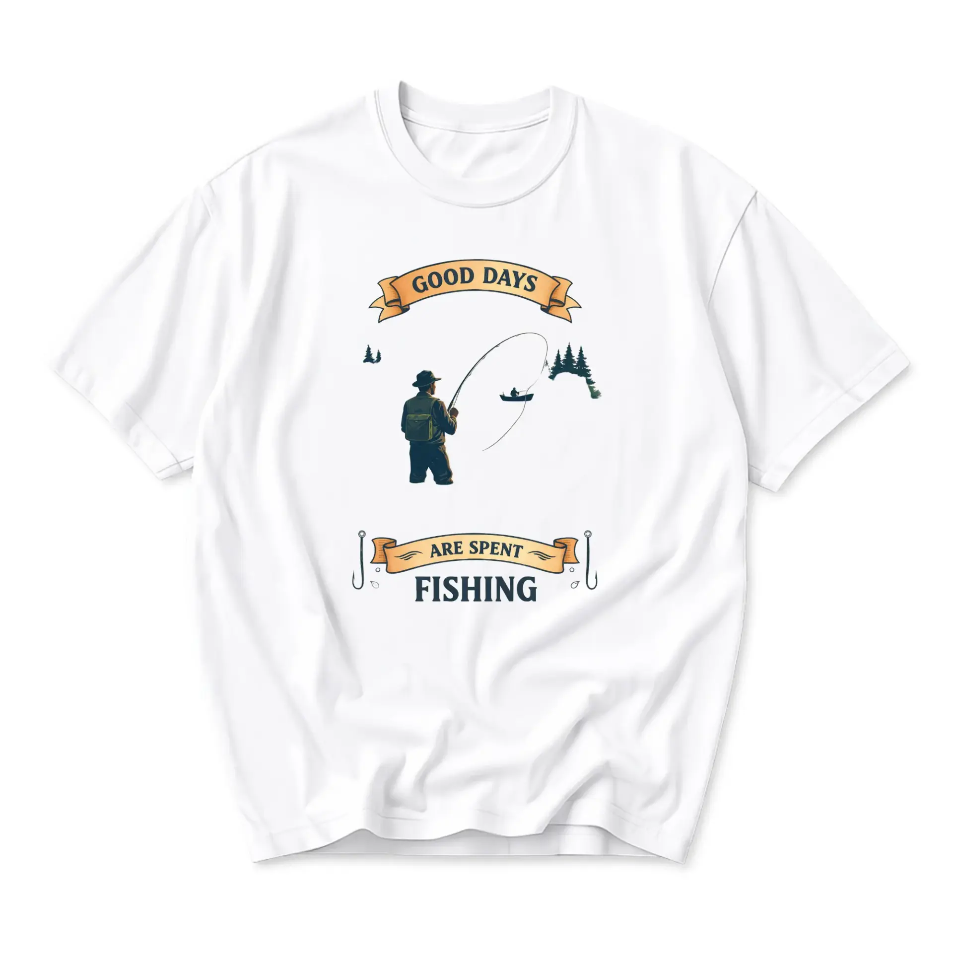 Graphic Tee Good Days Are Spent Fishing Print Casual Unisex Short Sleeve Crew Neck Cotton Blend Outdoor Hobby Shirt
